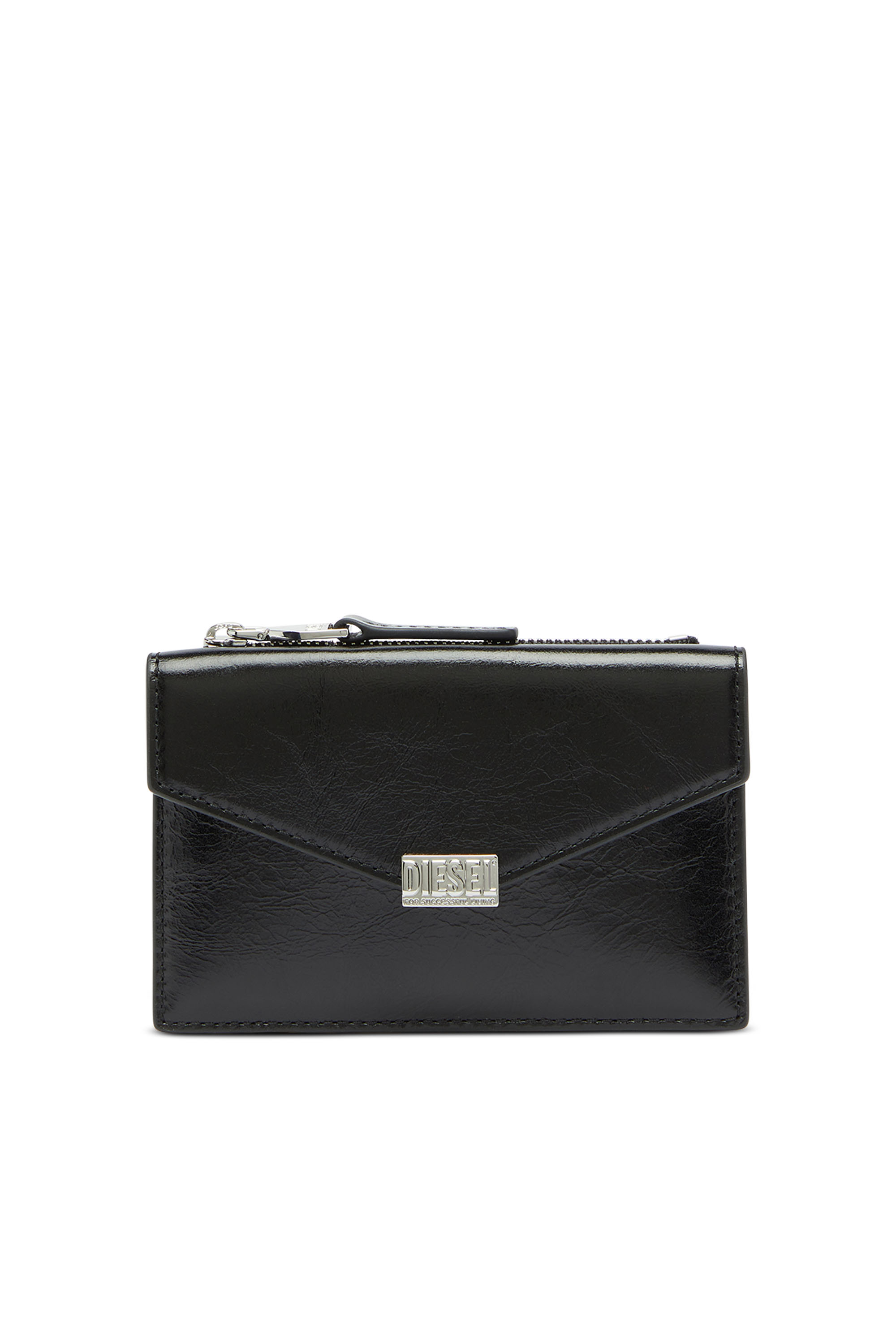 Diesel - D-ENVELOP CARD HOLDER, Porte-cartes style enveloppe en cuir brillant froiss&eacute; Femme in ToBeDefined - 1