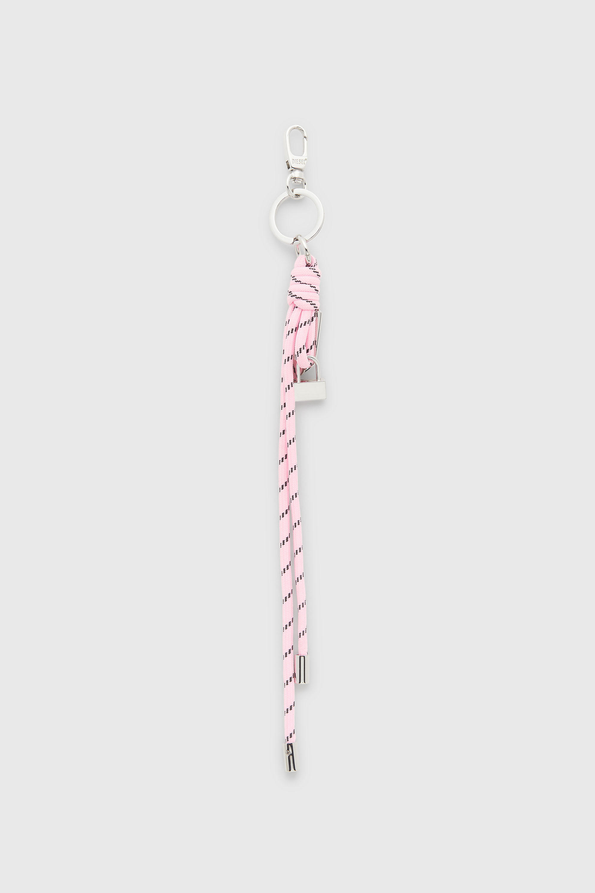Diesel - ROPE II, Breloque en m&eacute;tal et corde avec pendentif Diesel Mixte in Rose - 2