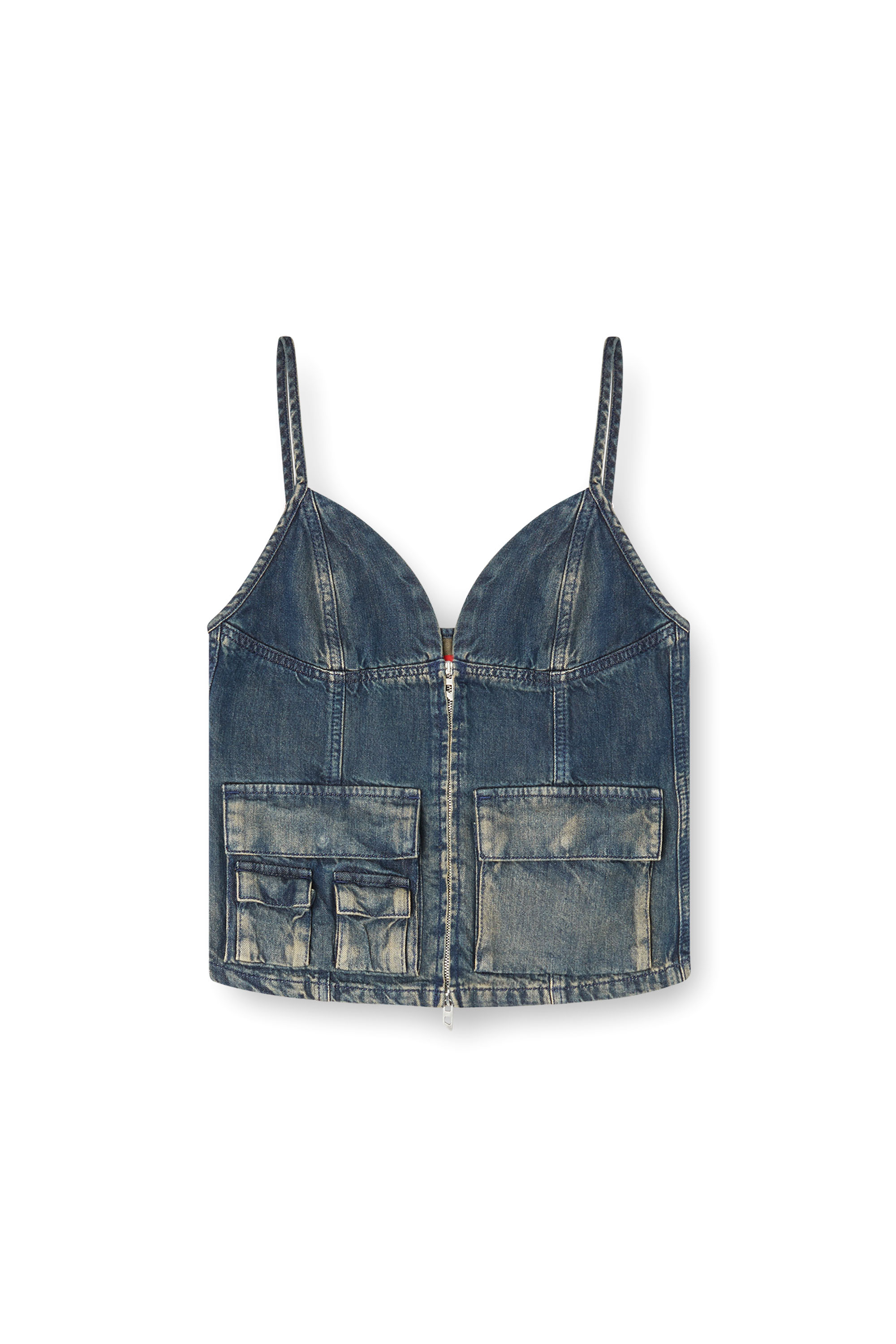 Diesel - DE-MELLIS-S, Haut en denim dégradé et fluide Femme in Bleu - 2