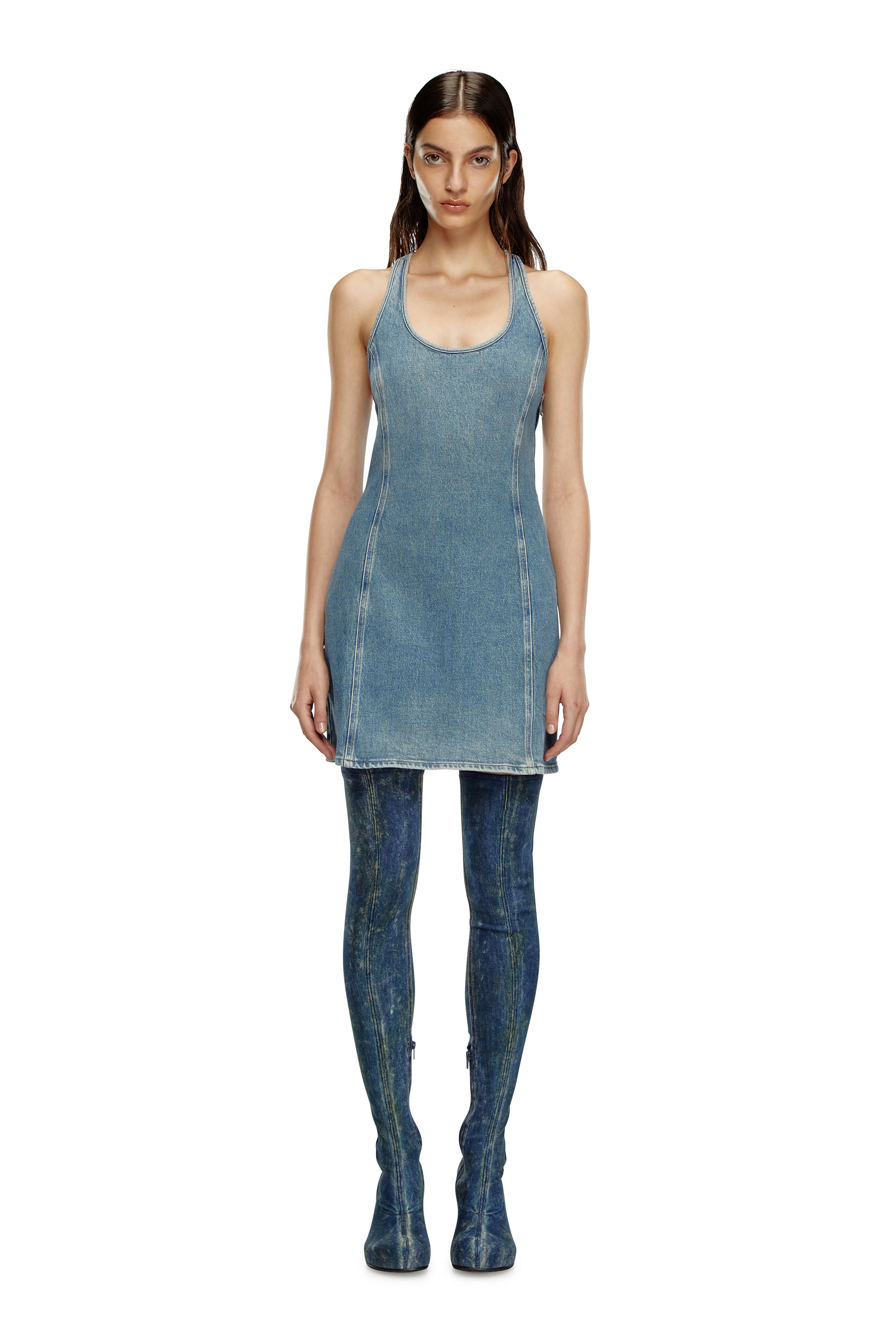 Diesel - DE-ARLYN-D, Robe débardeur en denim Femme in Bleu - 2