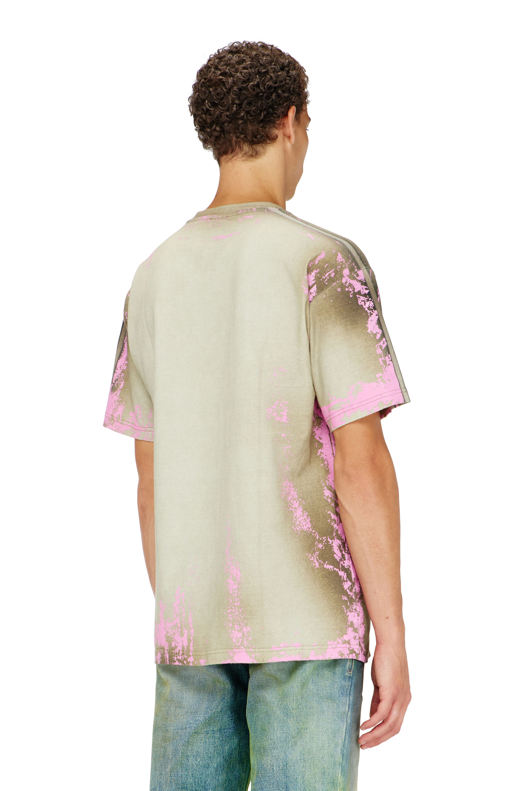 Diesel - T-FILMY-SHO, T-shirt en jersey effet cuir craquel&eacute; Homme in ToBeDefined - 3