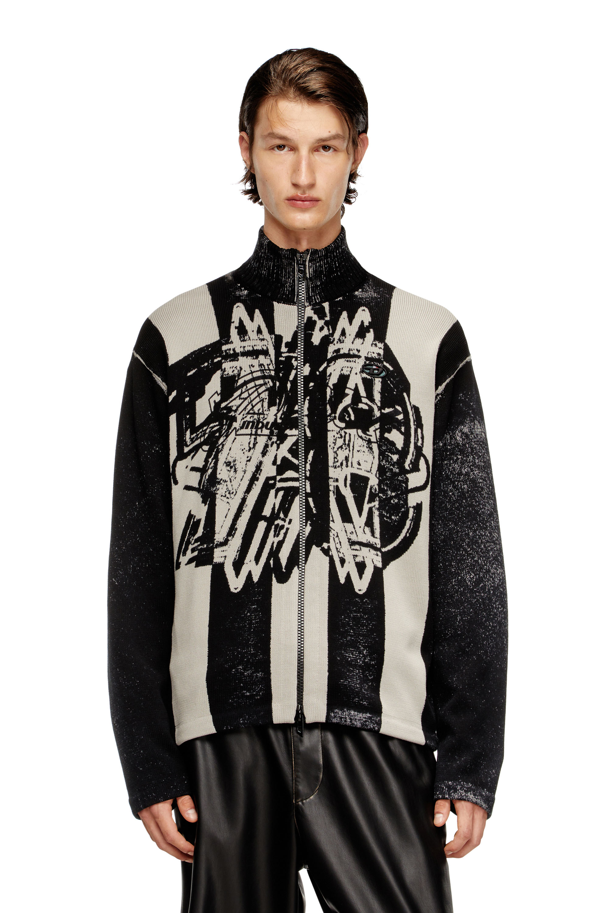 Diesel - K-OLIBA-JKT, Cardigan zippé à rayures, imprimé à l'intérieur Homme in ToBeDefined - 1