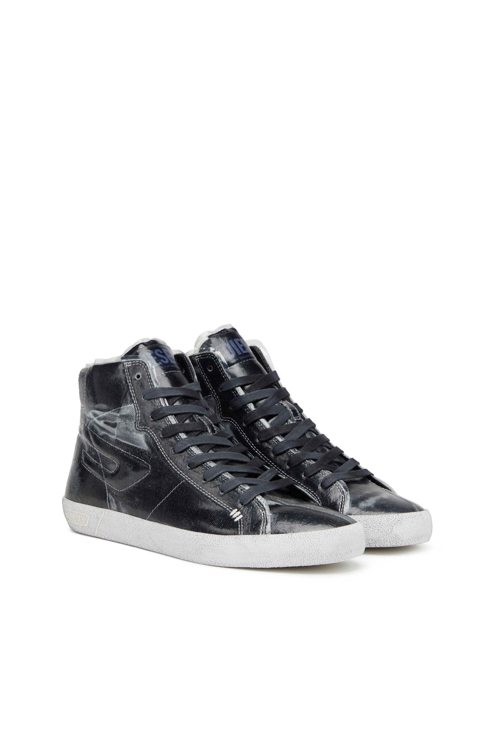 Diesel - S-LEROJI MID, S-Leroji Mid - Sneakers montantes en toile avec superposition en TPU Homme in Noir - 2