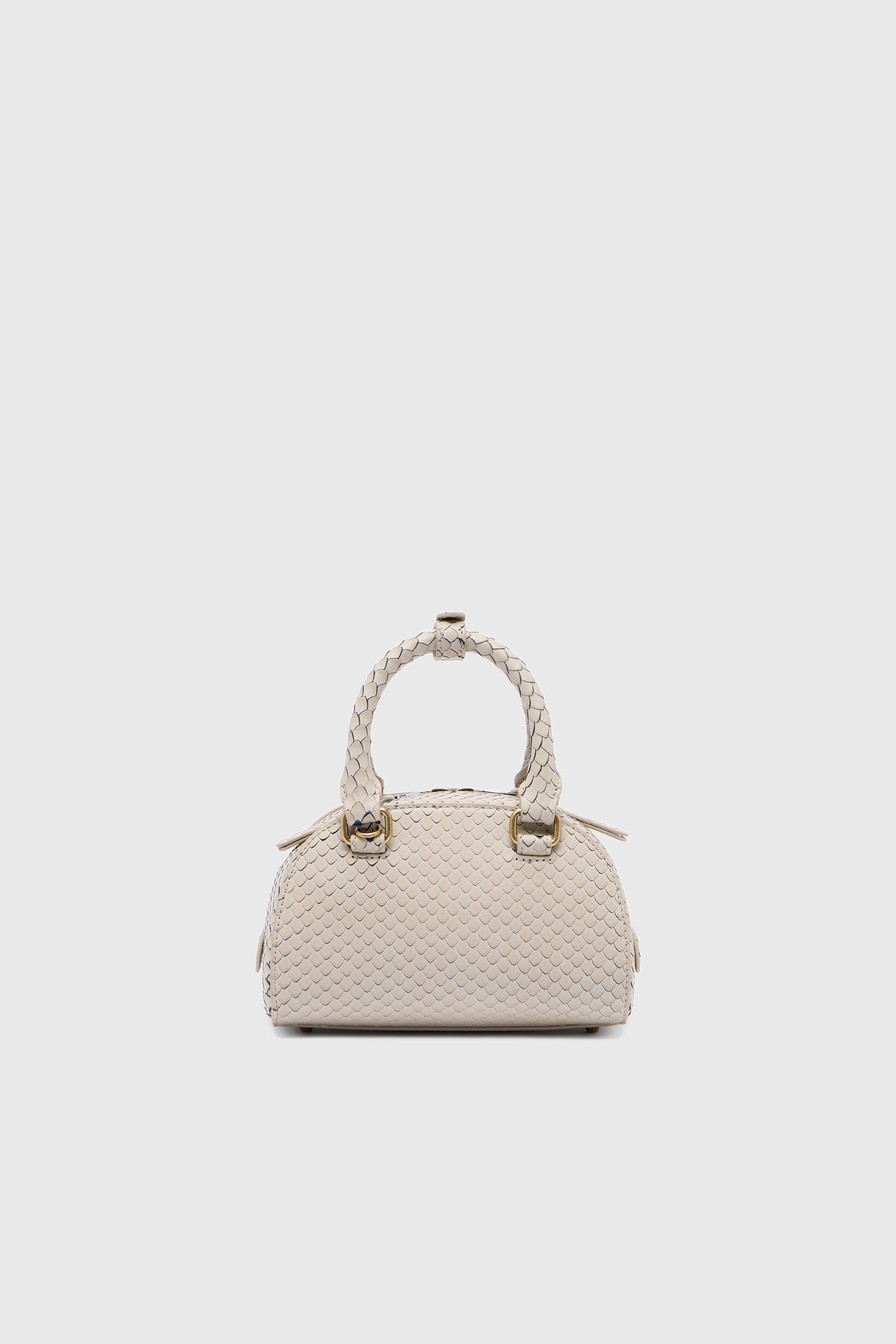 Diesel - 1DR DOME CROSSBODY, 1DR Dome-Petit sac bowling en cuir effet serpent Femme in Noir - 3