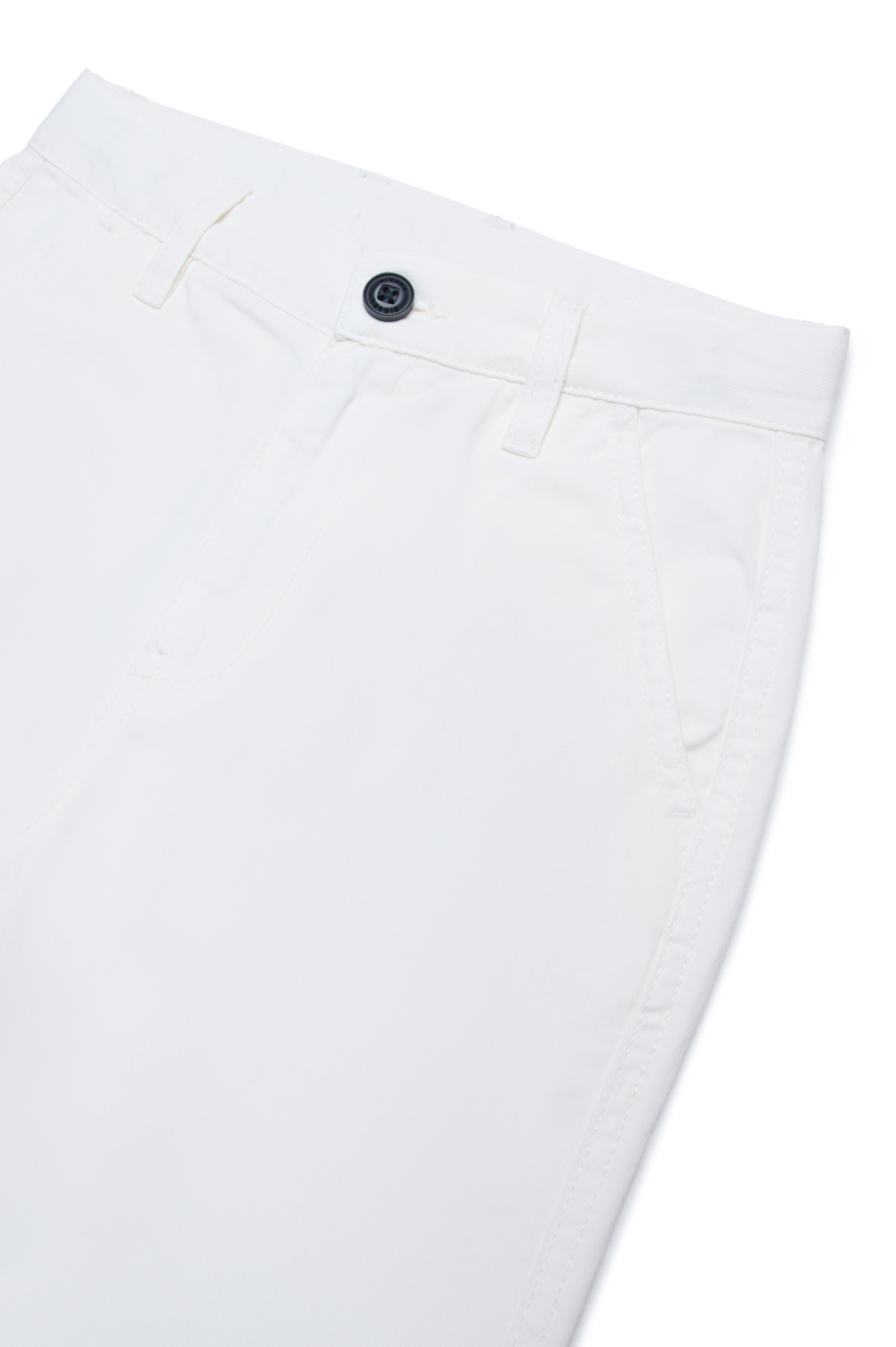 Diesel - PBAS, Homme Pantalon chino en coton avec broderie Oval D in Blanc - Image 3