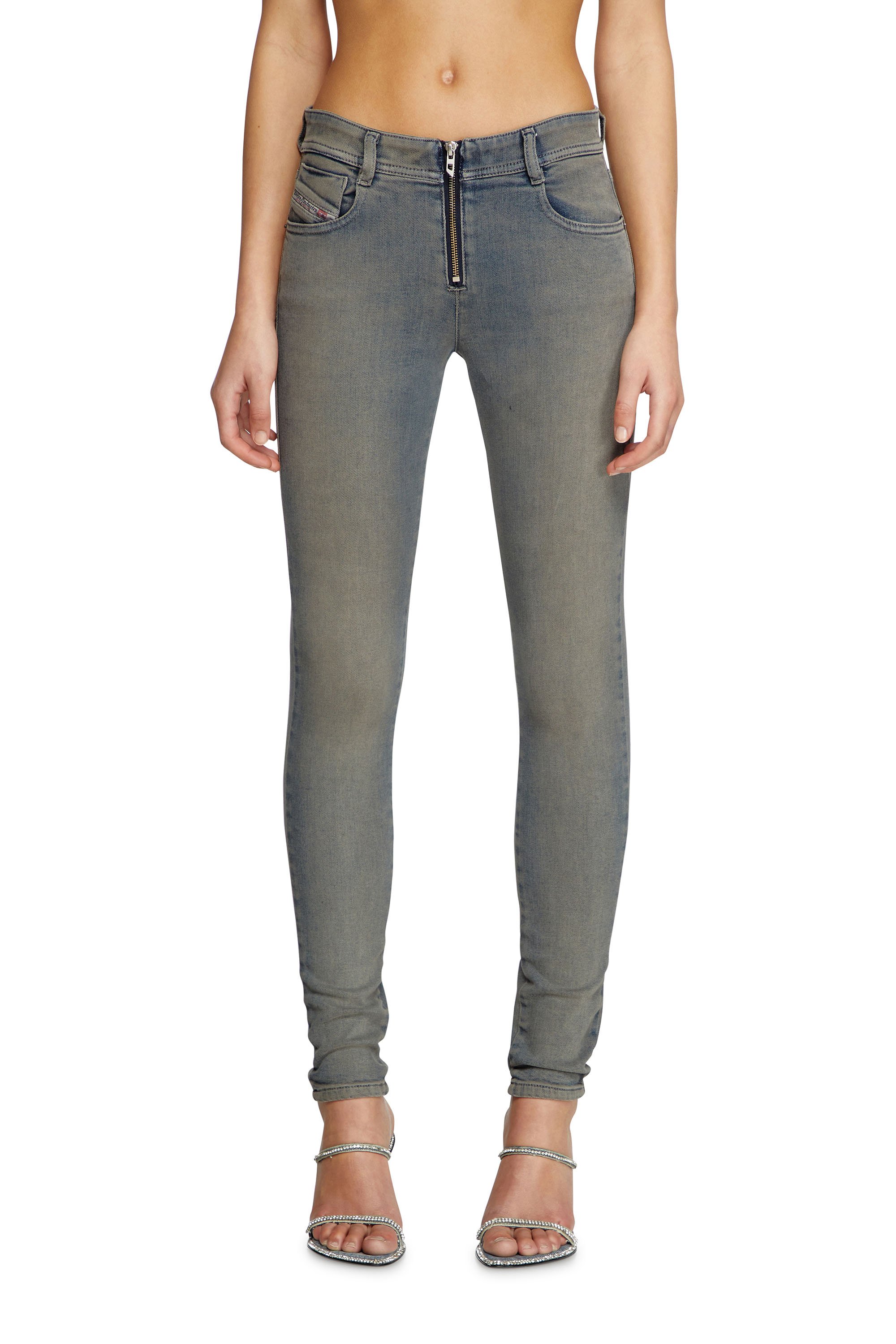 Diesel - Skinny Jeans 2017 Slandy 09K63 Femme, Bleu moyen - Image 1