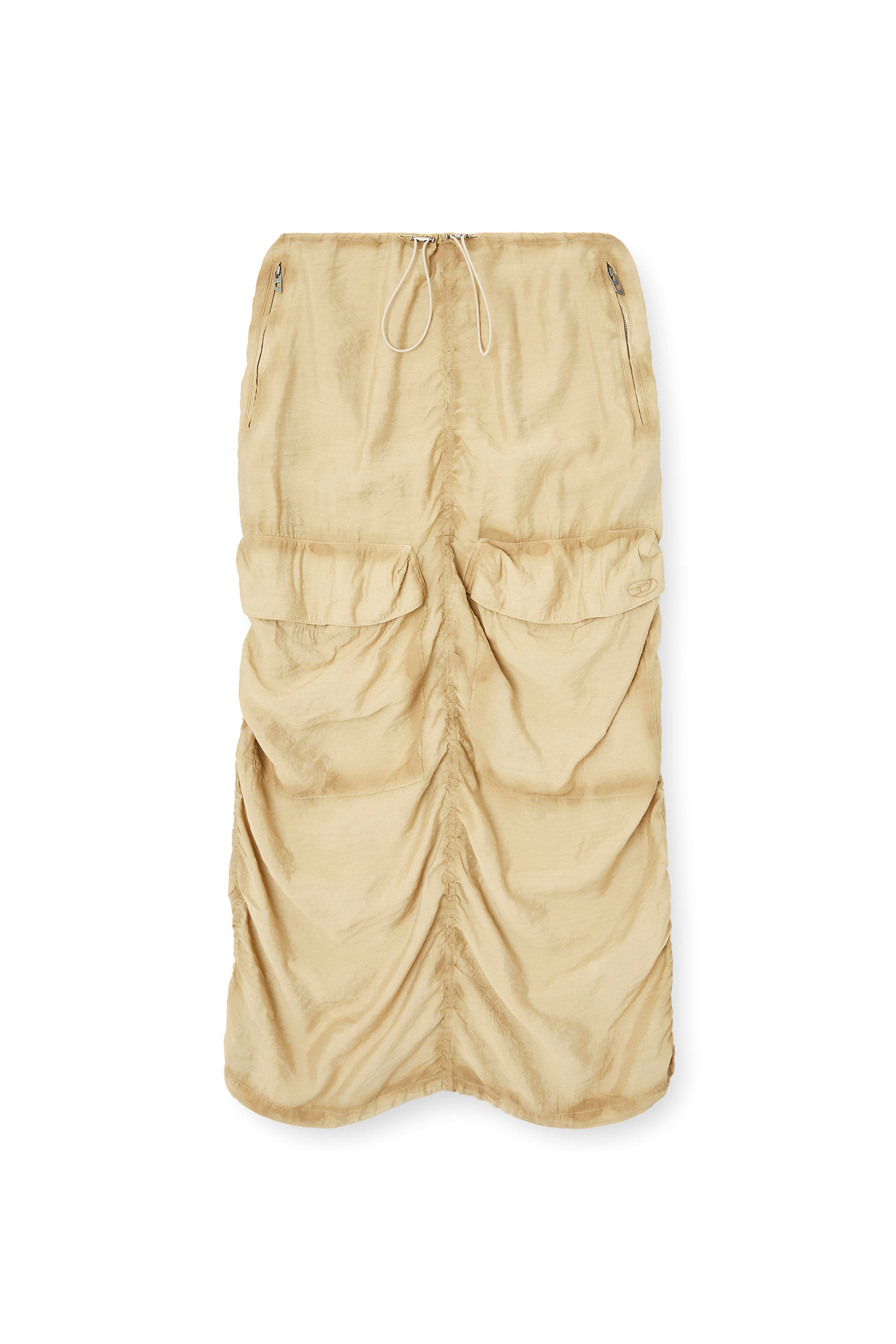 O-RACLE, Beige Diesel - O-RACLE, Jupe cargo mi-longue en viscose et nylon traités Femme in Beige - 2