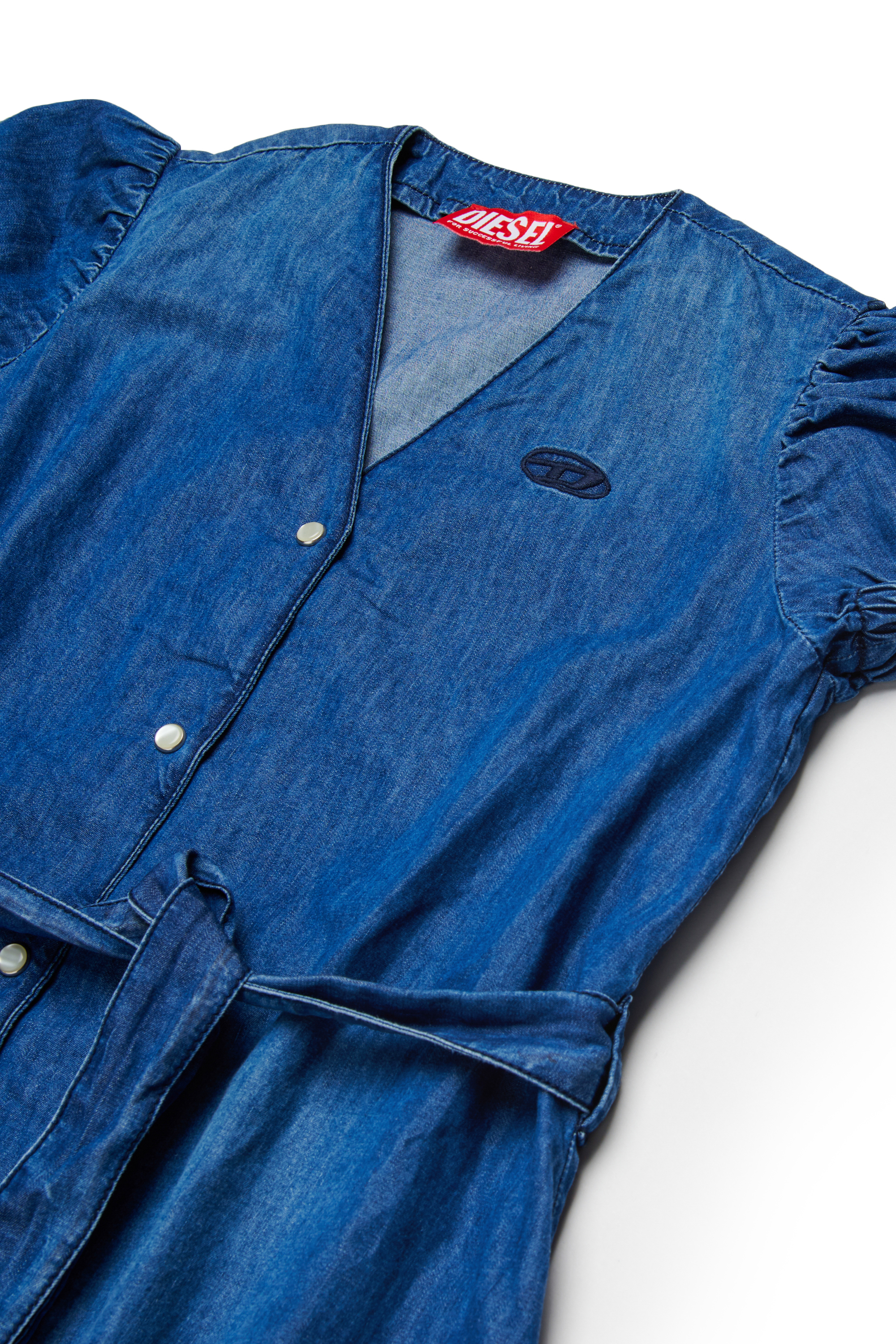 Diesel - DALFIE, Robe en denim avec manches ballon Femme in Bleu - 3