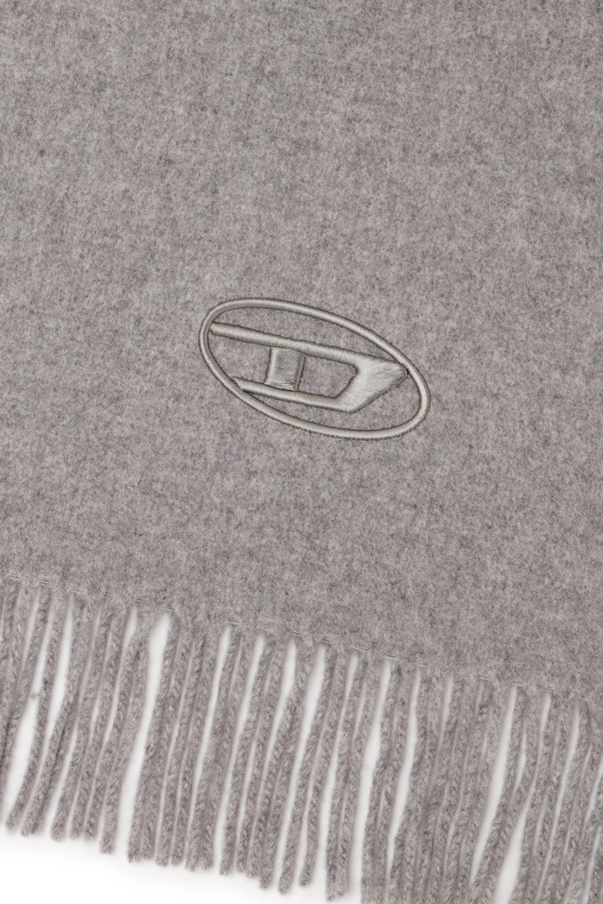 Diesel - S-IMON-D-LONG, Écharpe en mélange de laine à bords frangés Homme in Gris - 3