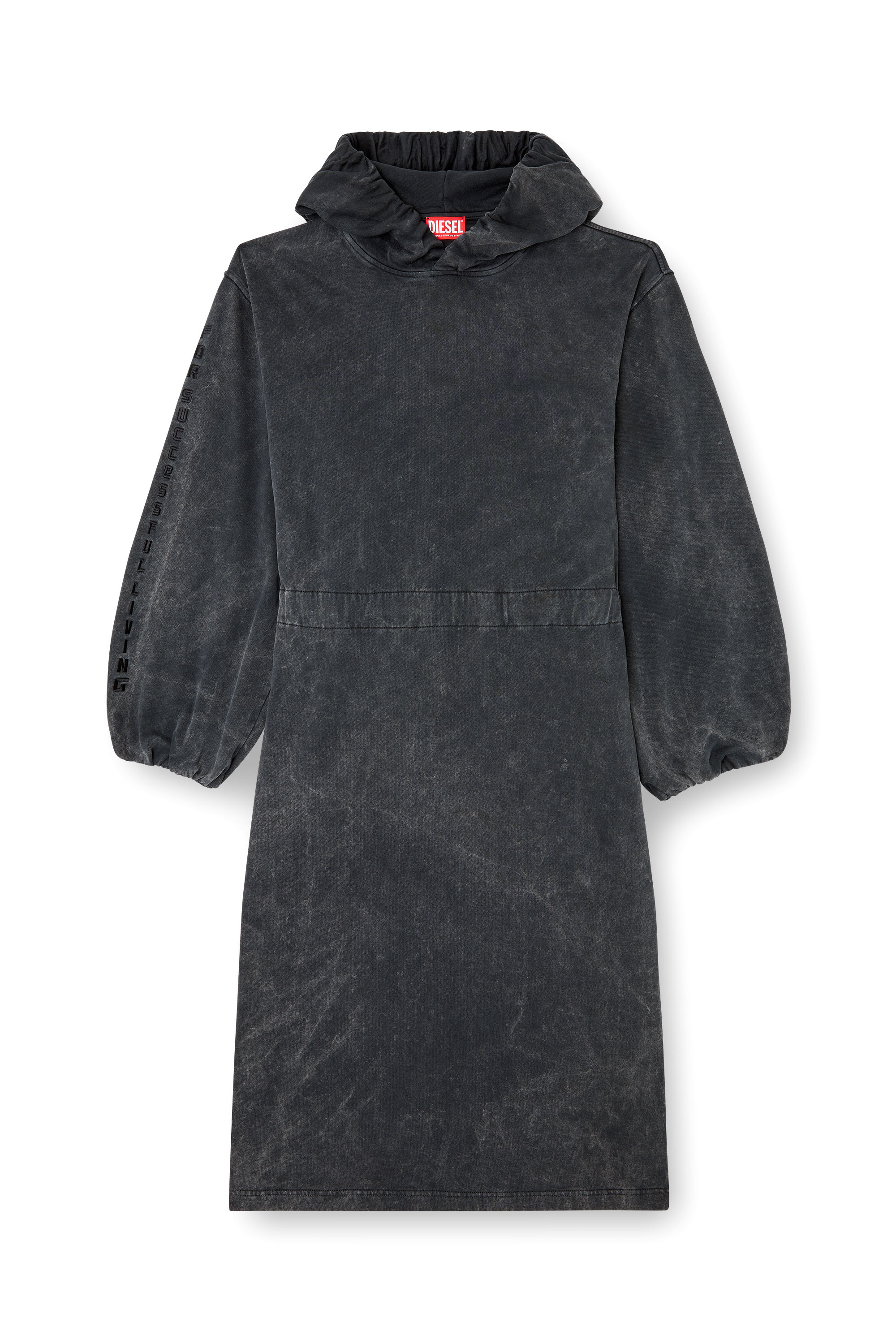 Diesel - D-QUIND, Robe midi à capuche avec forme balloon Femme in Gris - 2