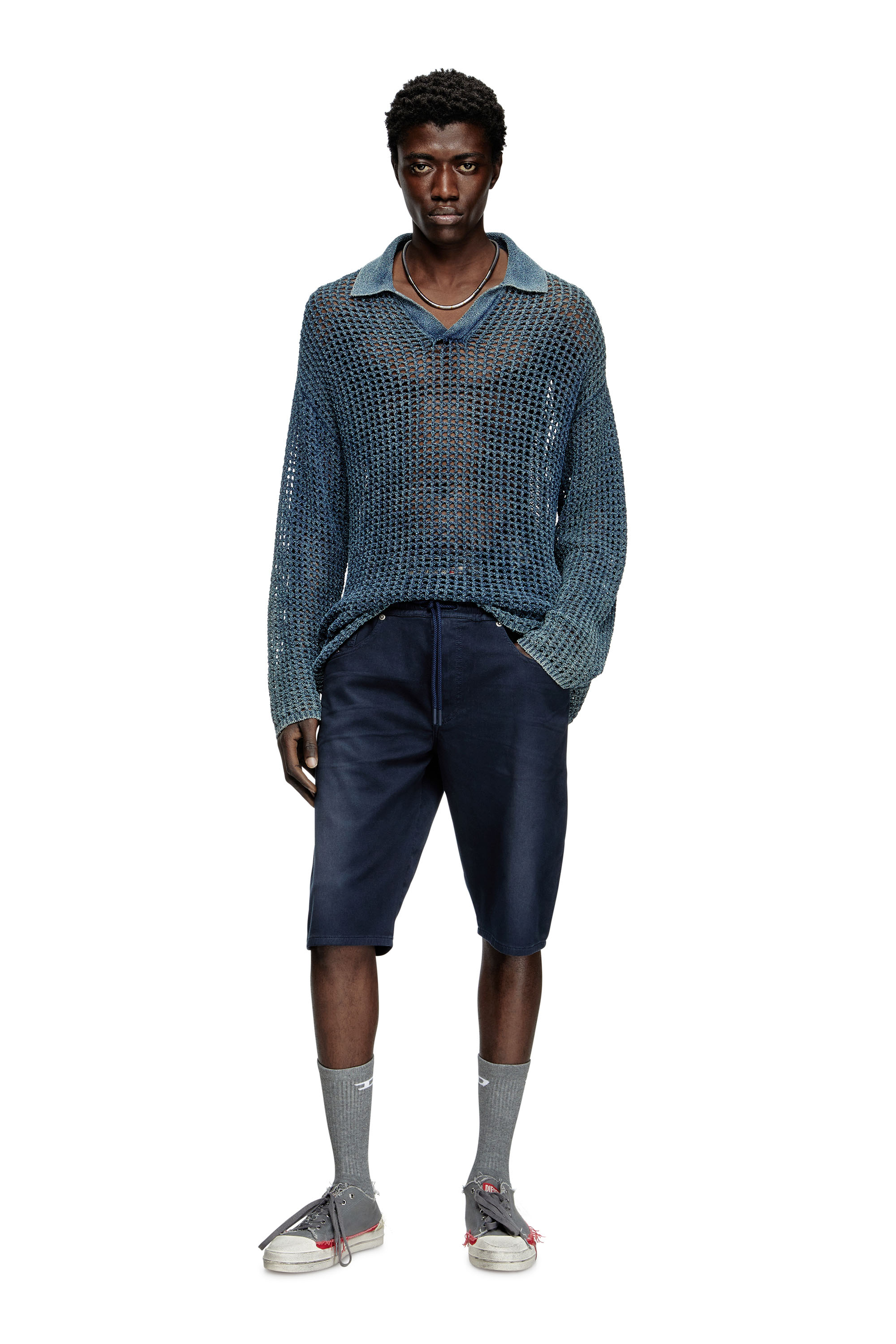 Diesel - 2033 D-KROOLEY-SHORT JOGG, Short chino en JoggJeans Homme in Bleu - 1