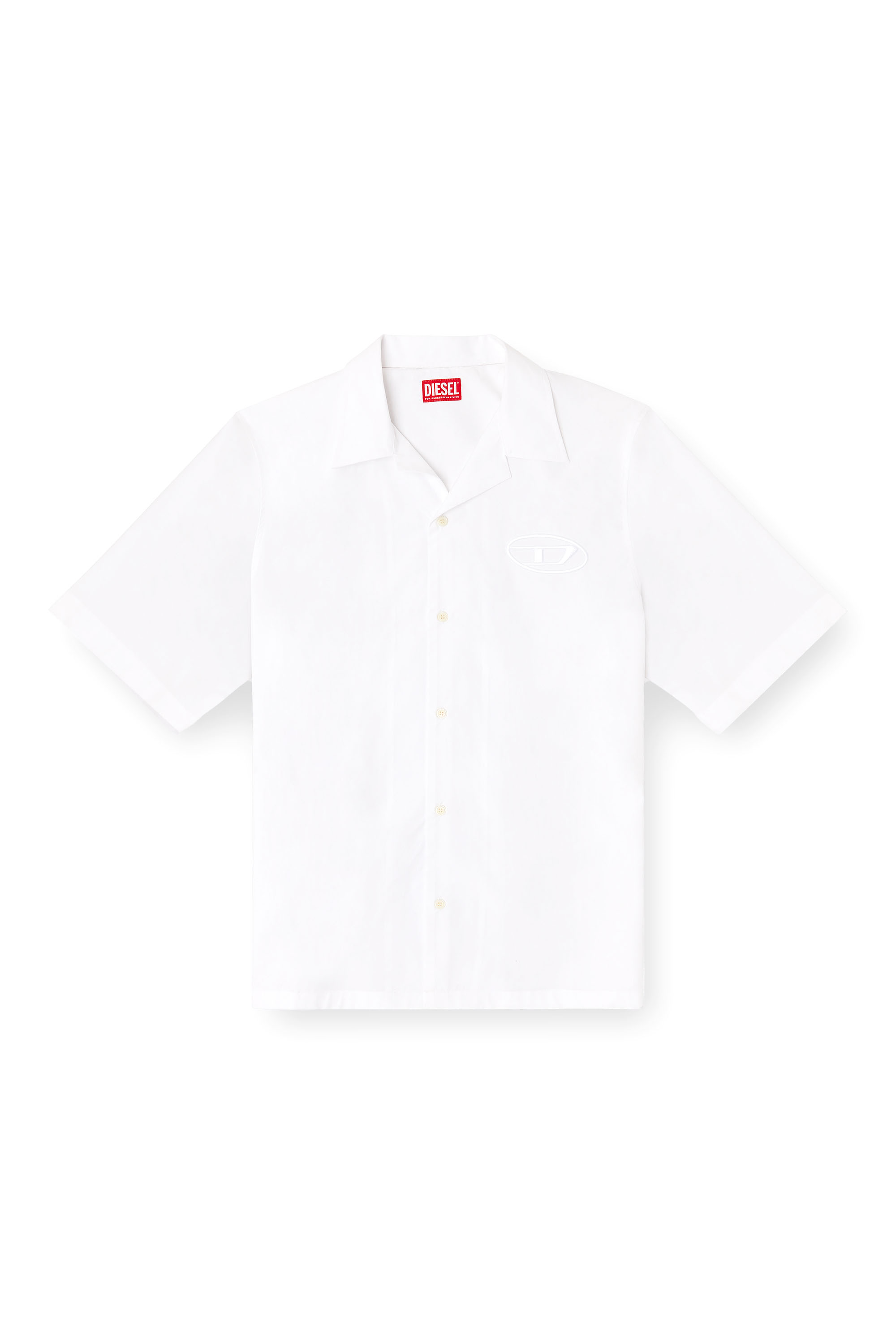Diesel - S-MAC-PCAL, Chemise de bowling avec logo Oval D Homme in Blanc - 3