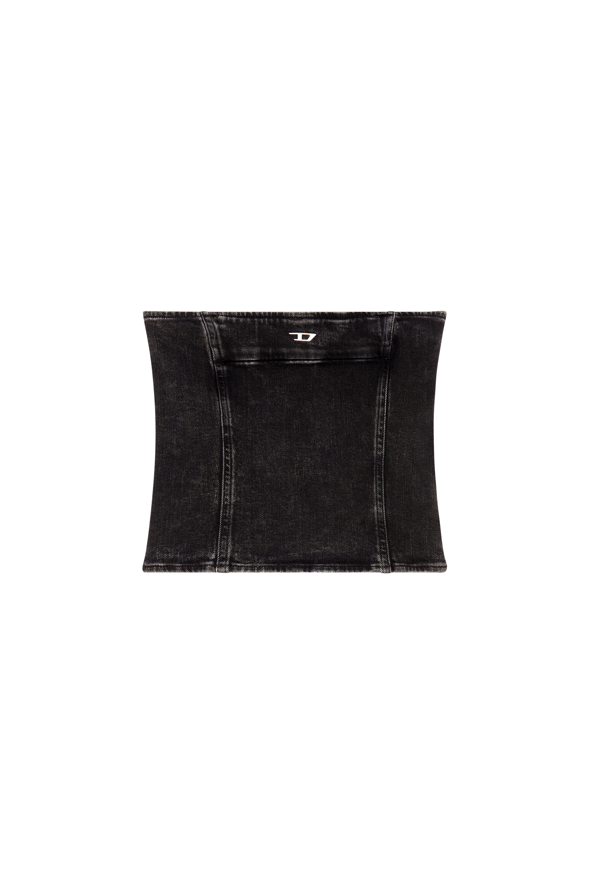 Diesel - DE-VILLE-D, Top tube en denim stretch Femme in Noir - 2
