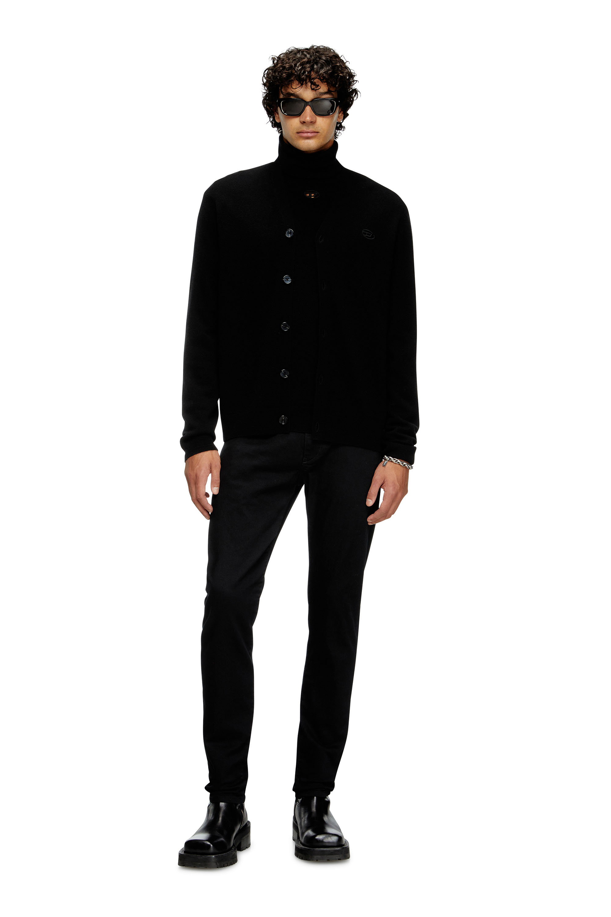 Diesel - K-ZANNIS, Cardigan en laine et cachemire Homme in Noir - 1