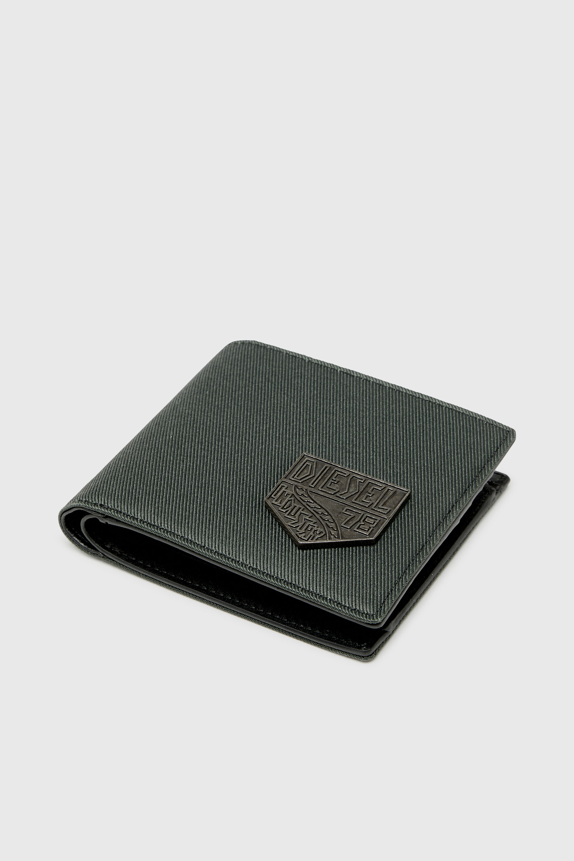 Diesel - D-PACK BI FOLD COIN 3D, Petit portefeuille &agrave; deux volets avec patch Diesel Homme in Vert - 4