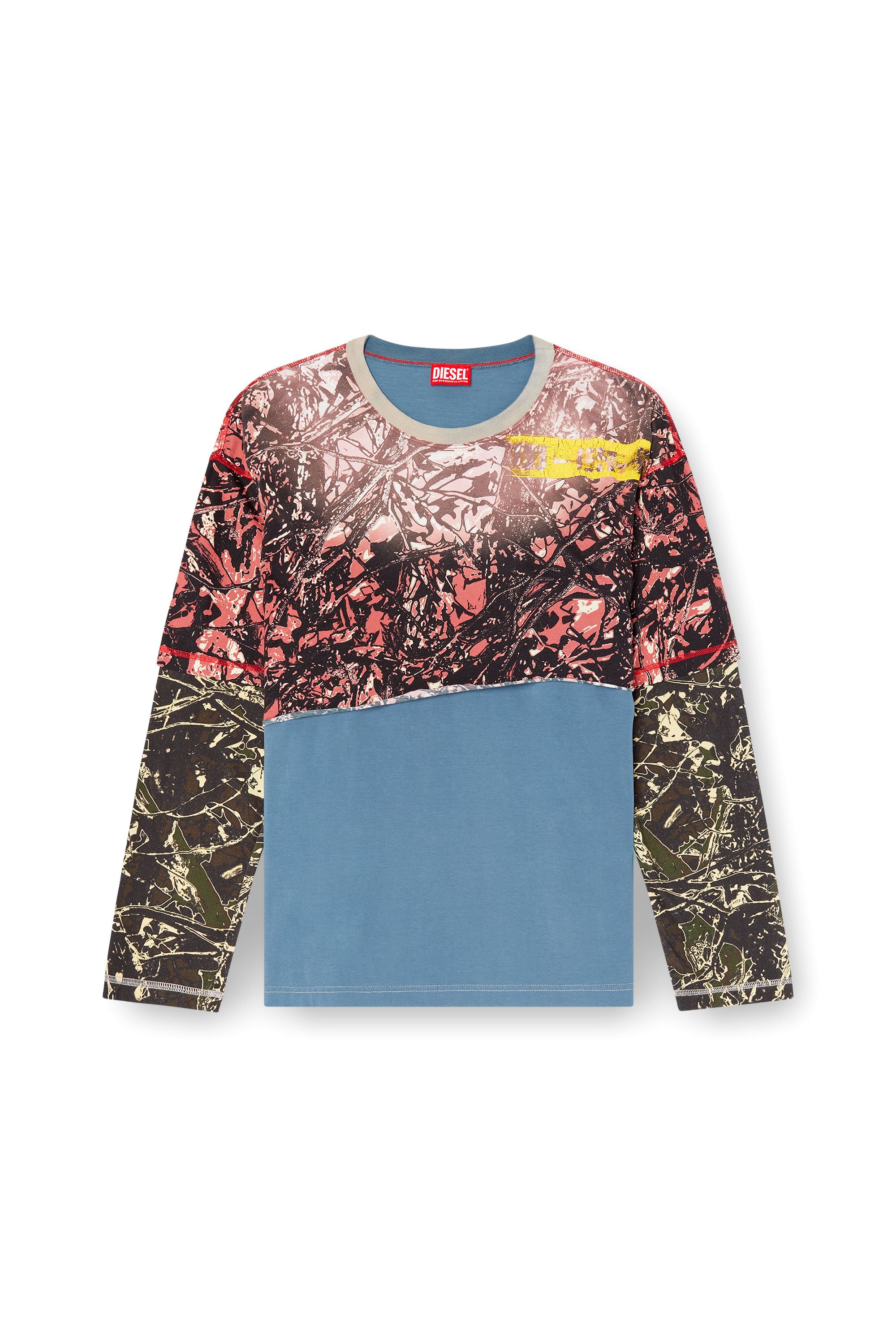 Diesel - T-BESH-CAMOU, T-shirt superposé avec motif camouflage Homme in Polychrome - 3