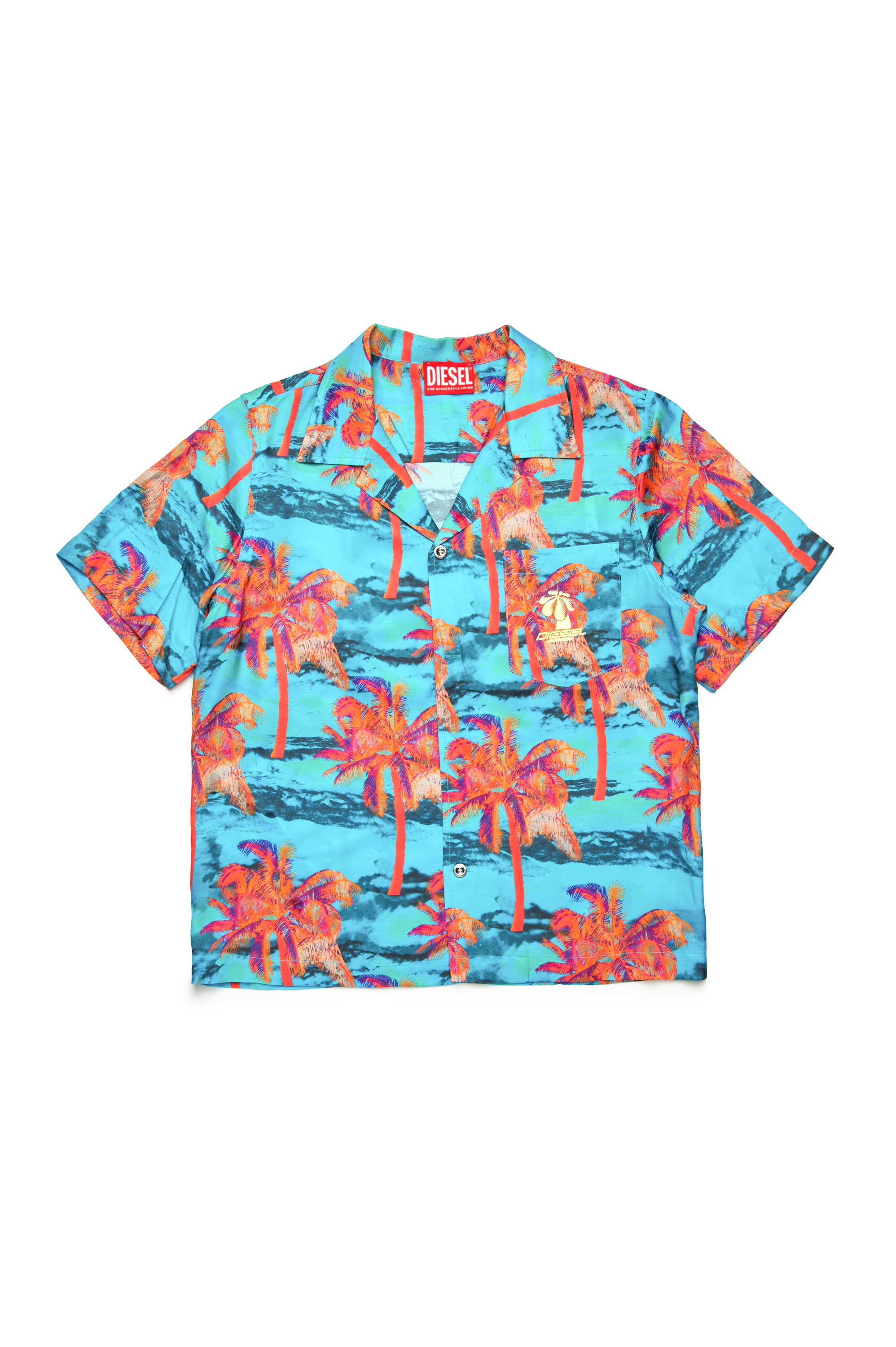 Diesel - MCBMOWTADRIAN, Short bowling avec motif effet palmier Homme in Polychrome - 1