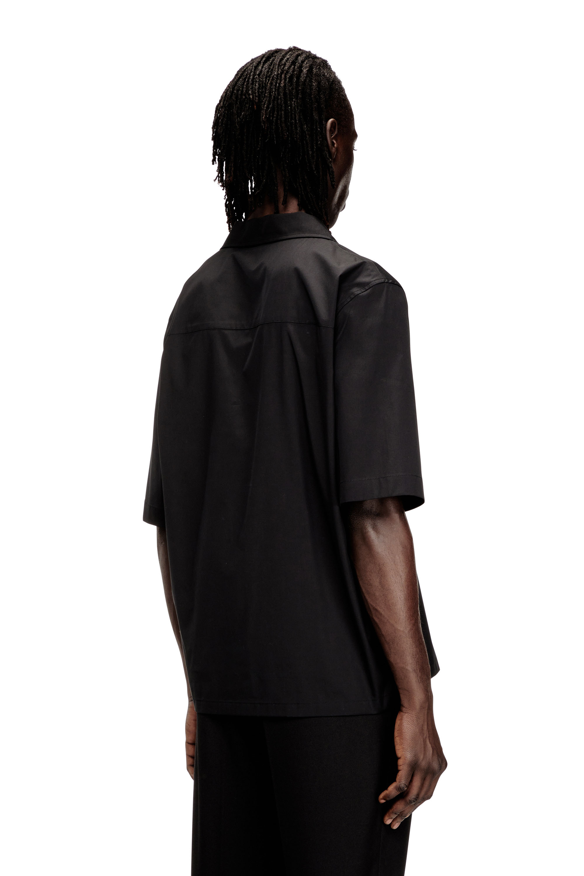 Diesel - S-MAC-GSBH, Chemise en popeline stretch avec broderie Oval D Homme in Noir - 4