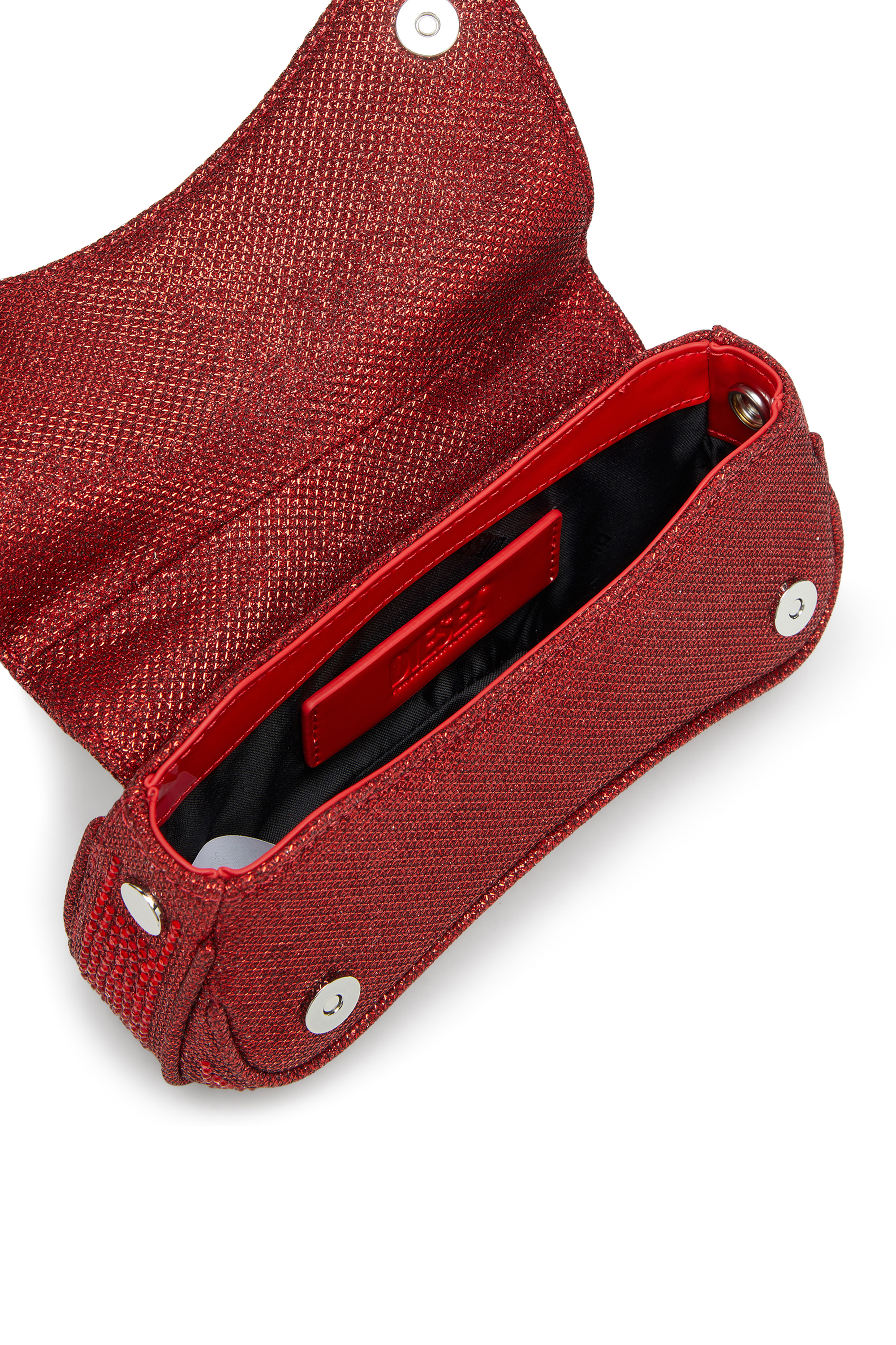 Diesel - PLAY CROSSBODY XS, Play-Petit sac &agrave; bandouli&egrave;re avec cristaux Femme in Rouge - 3