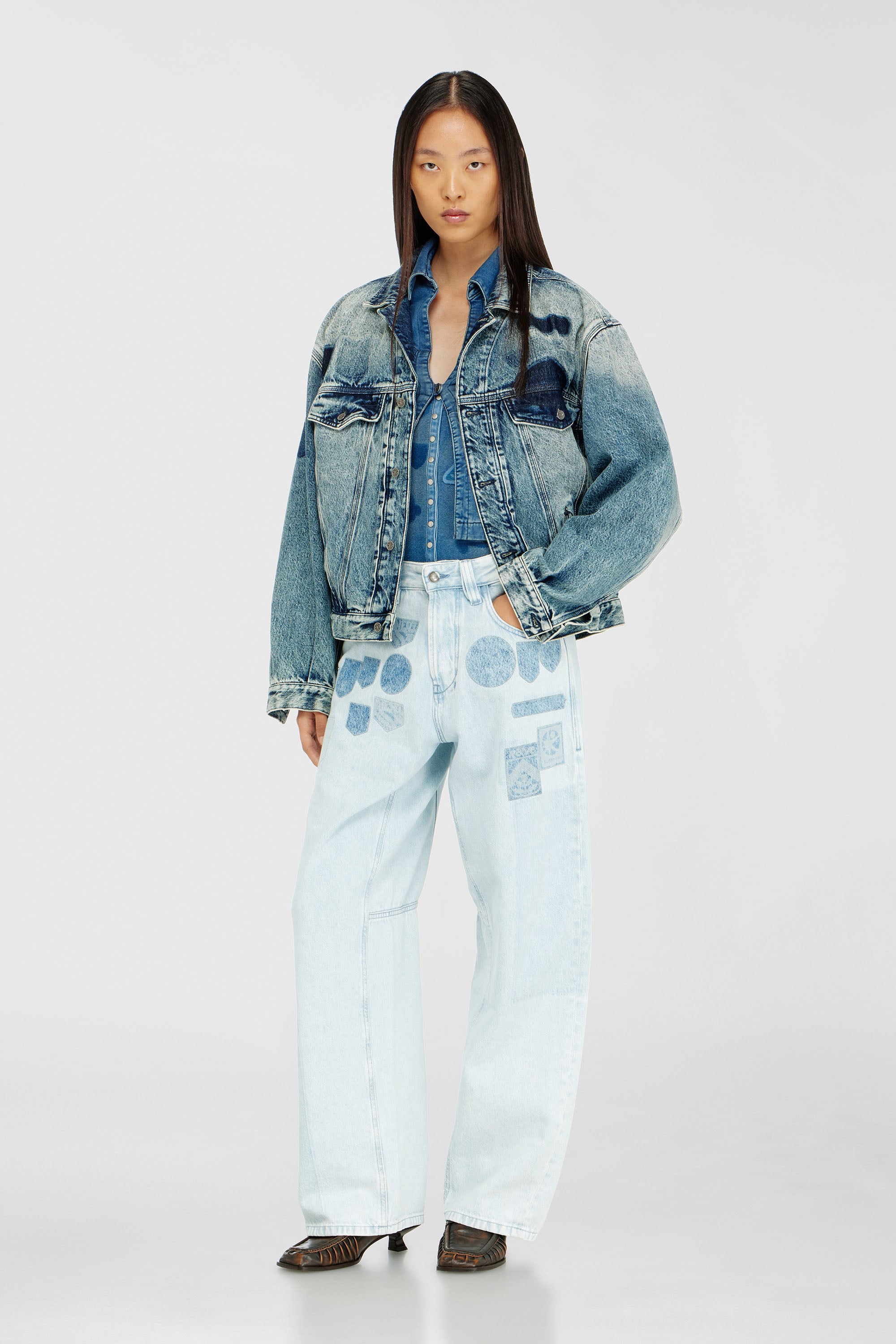 Diesel - Relaxed Jeans 1997 D-Enim-M 0IFBQ Mixte, Bleu Clair - Image 1