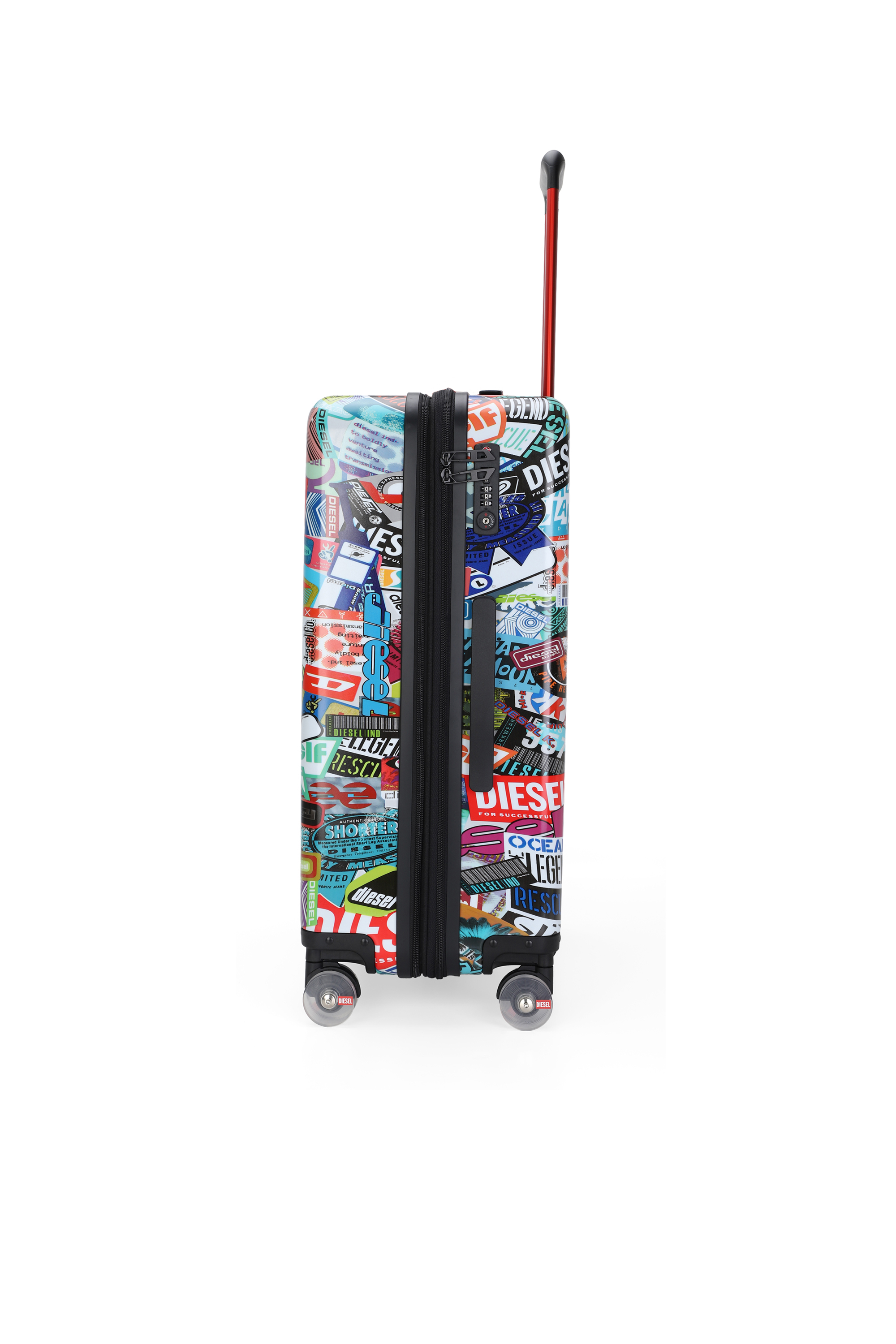 Diesel - DIESEL PC PRINTED TROLLEY-STICKERS- DSL0, Valise taille M style autocollants Mixte in Polychrome - 4