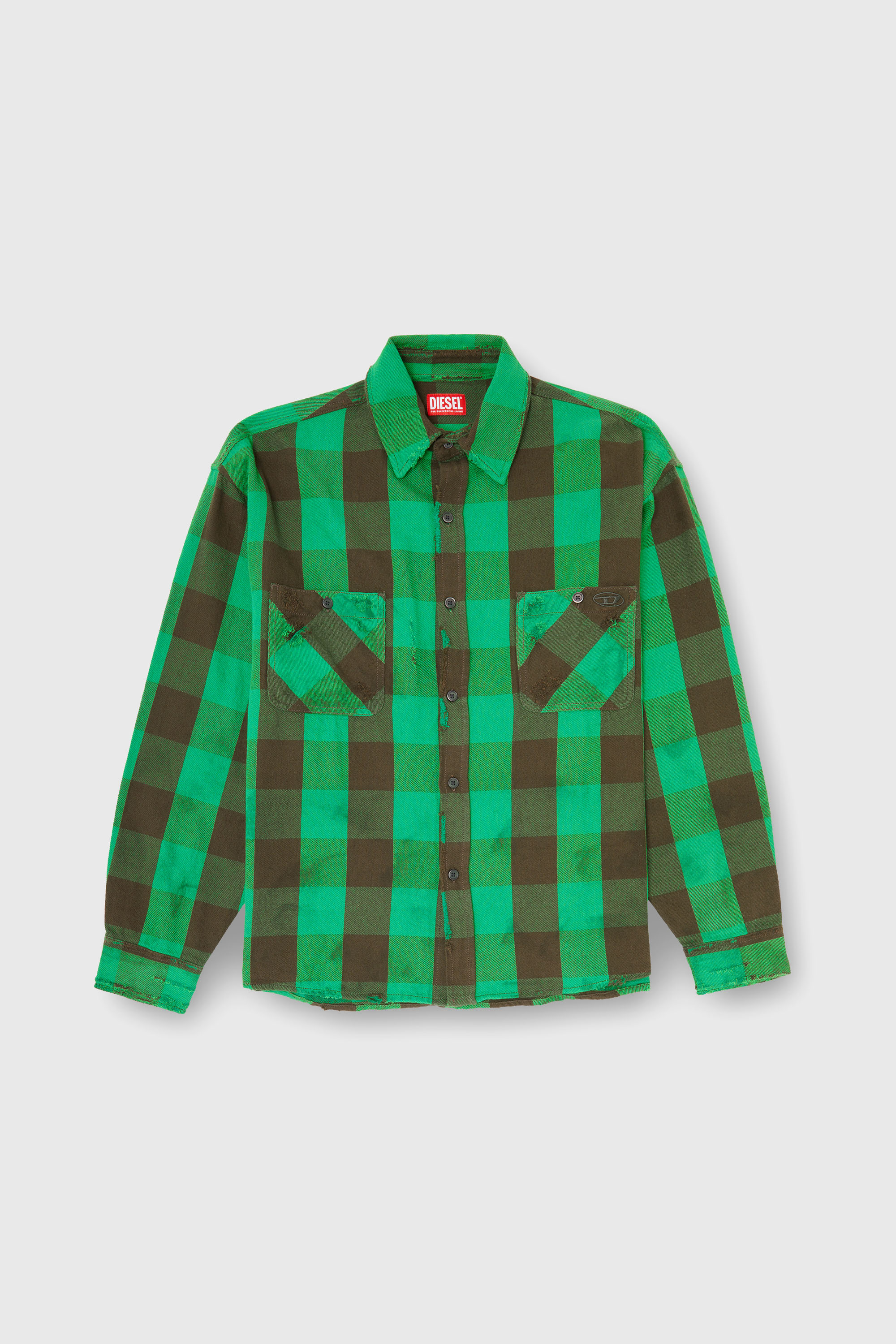 Diesel - S-DRUM, Chemise &agrave; carreaux effet us&eacute; Homme in Polychrome - 2