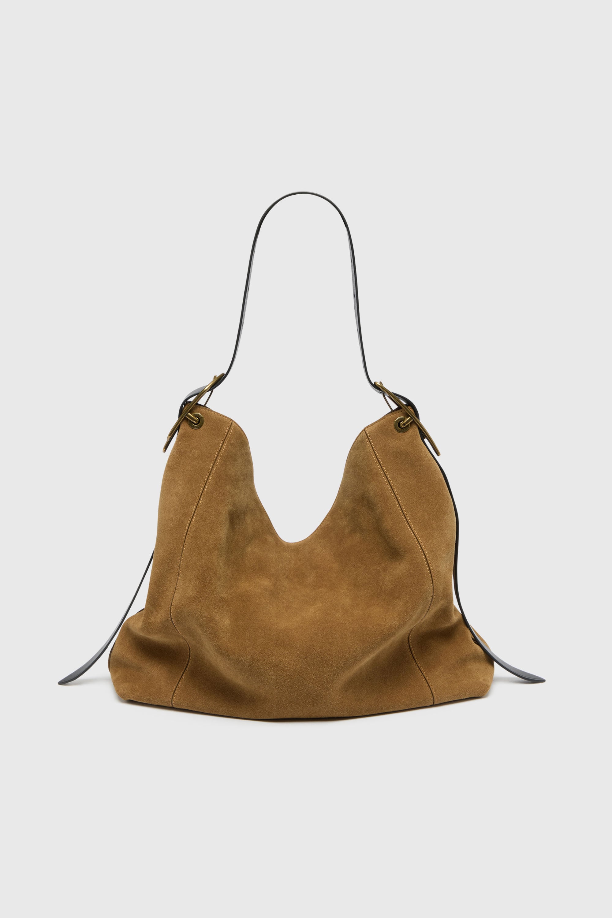 Diesel - D-LINE HOBO L, D-Line Sac hobo en daim cir&eacute; Femme in Marron - 2