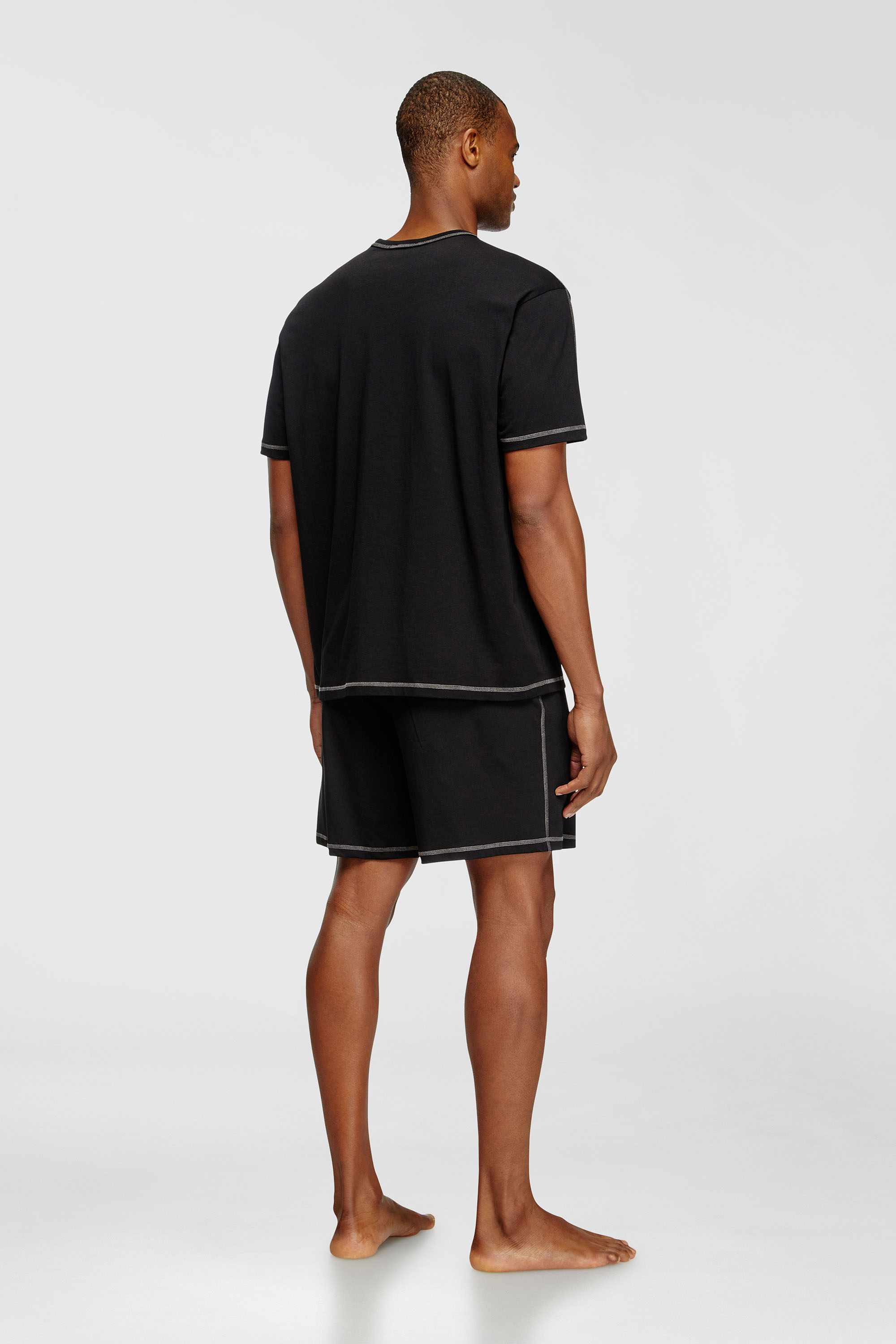 Diesel - SET-ADAM-D-CORE, Pyjama court en jersey de coton Homme in Noir - 3