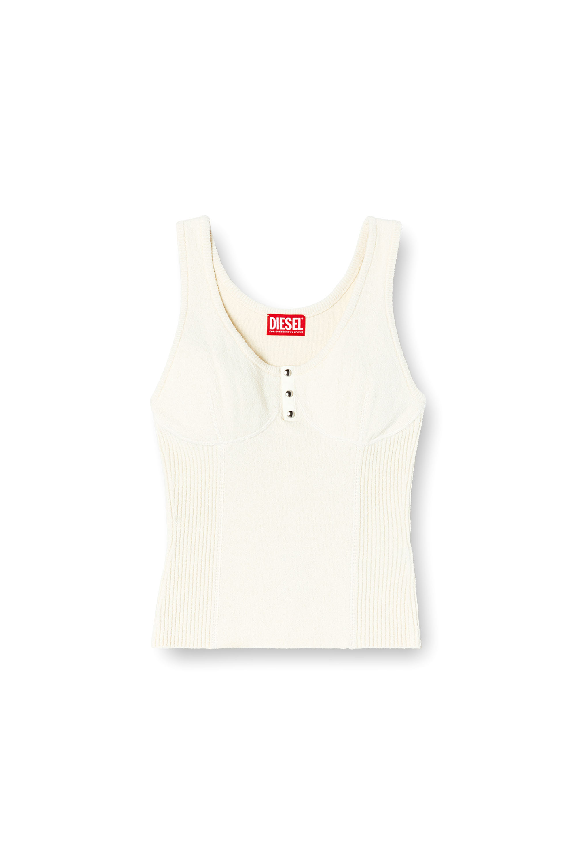 Diesel - M-LIANNE, Débardeur en maille effet bustier Femme in Blanc - 3