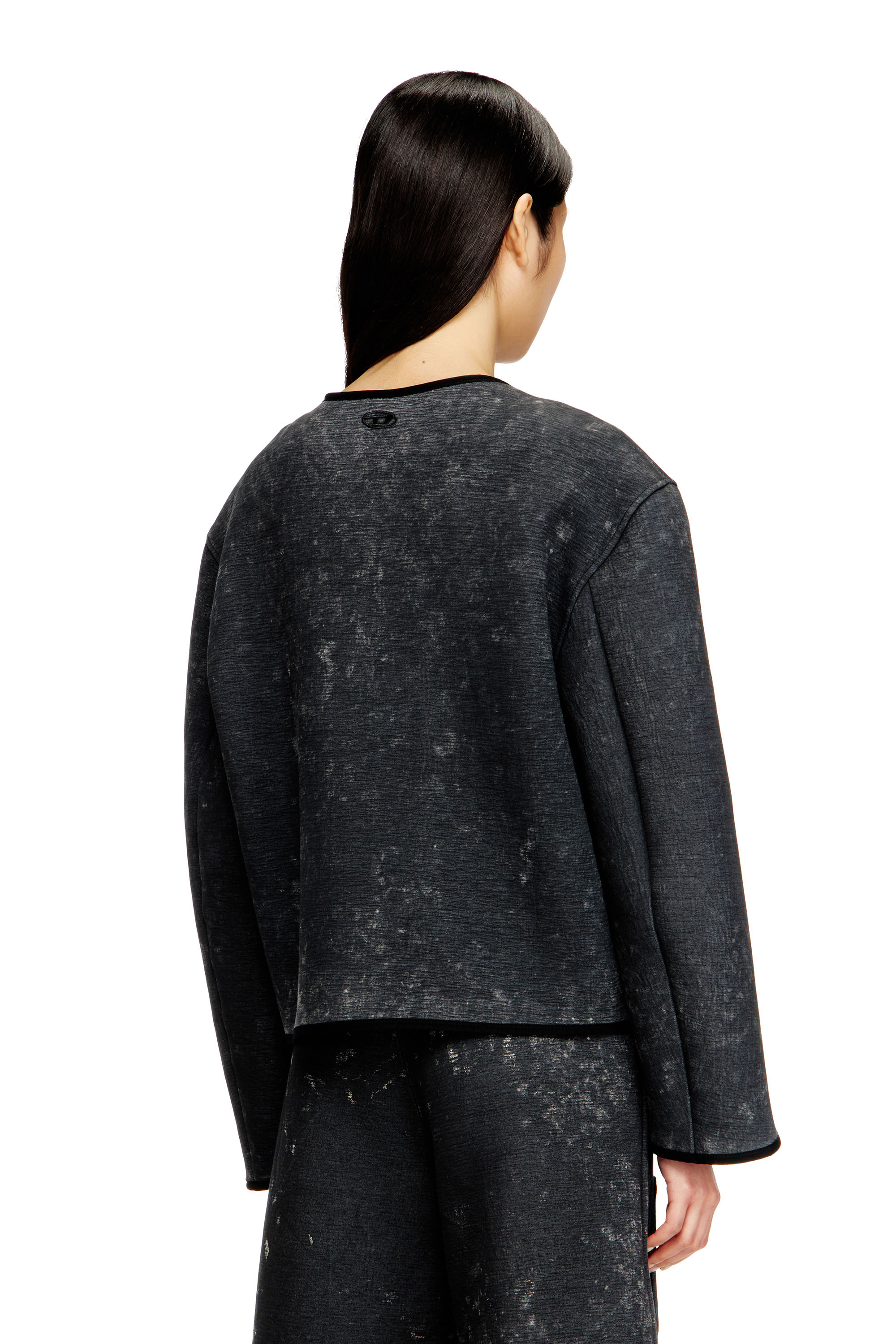 Diesel - G-TES, Veste en néoprène effet marbré avec poches Femme in ToBeDefined - 4