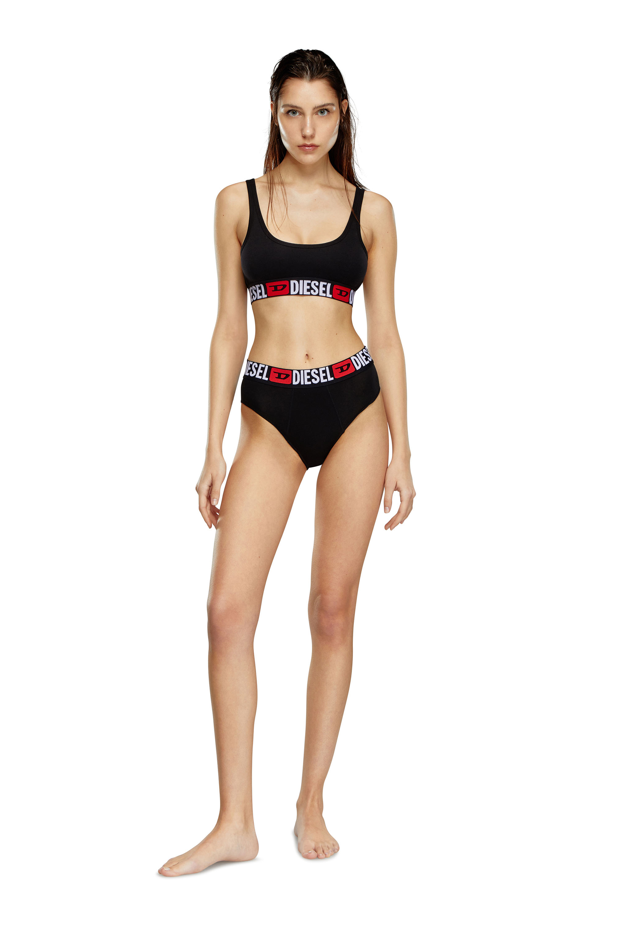 Diesel - UFPN-BLANCA-R-THREEPACK, Lot de trois culottes taille haute c&ocirc;tel&eacute;es Femme in Noir - 2