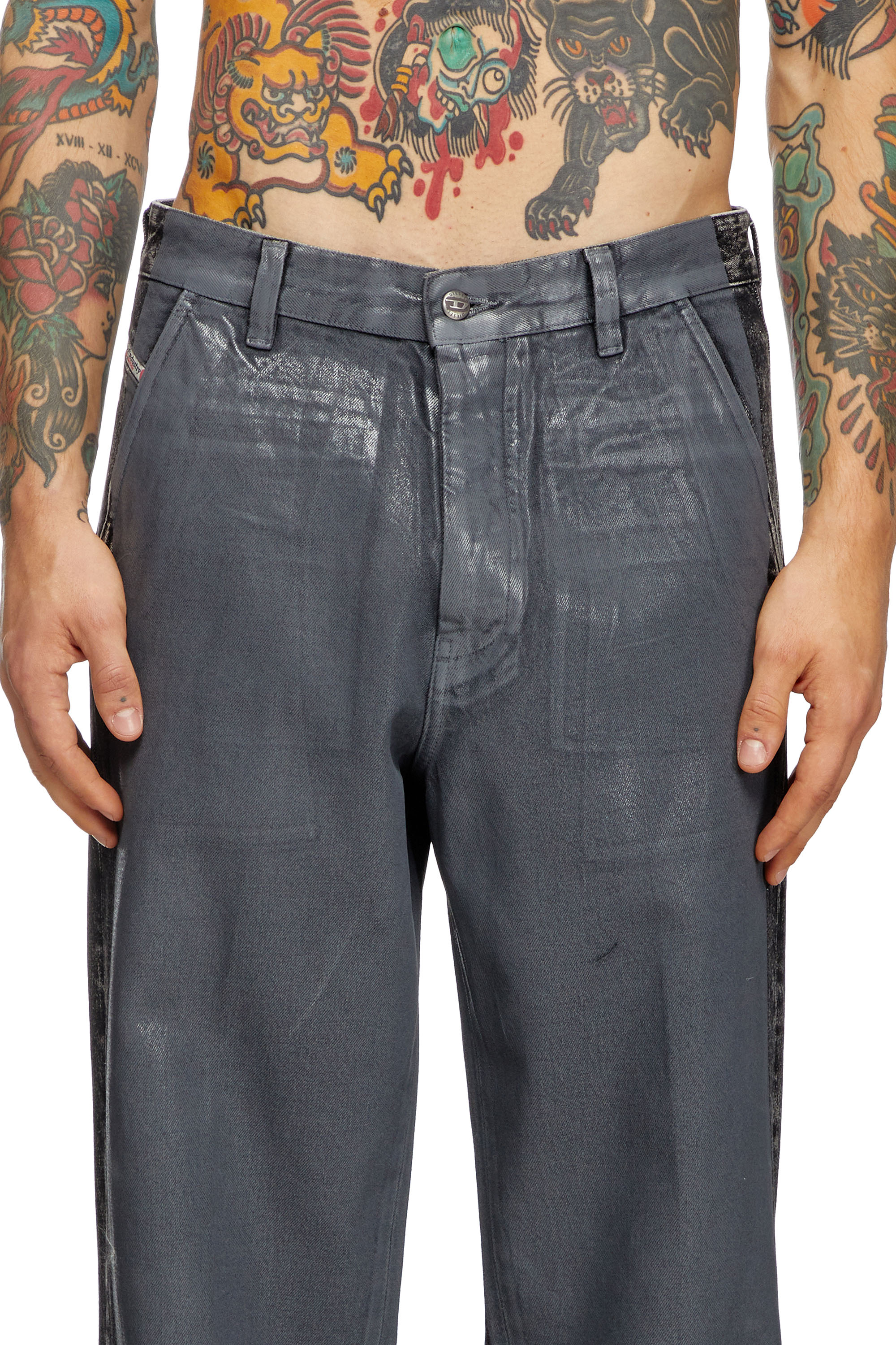 Diesel - Straight Jeans D-Phant-chino 007AP Homme, Gris - Image 4