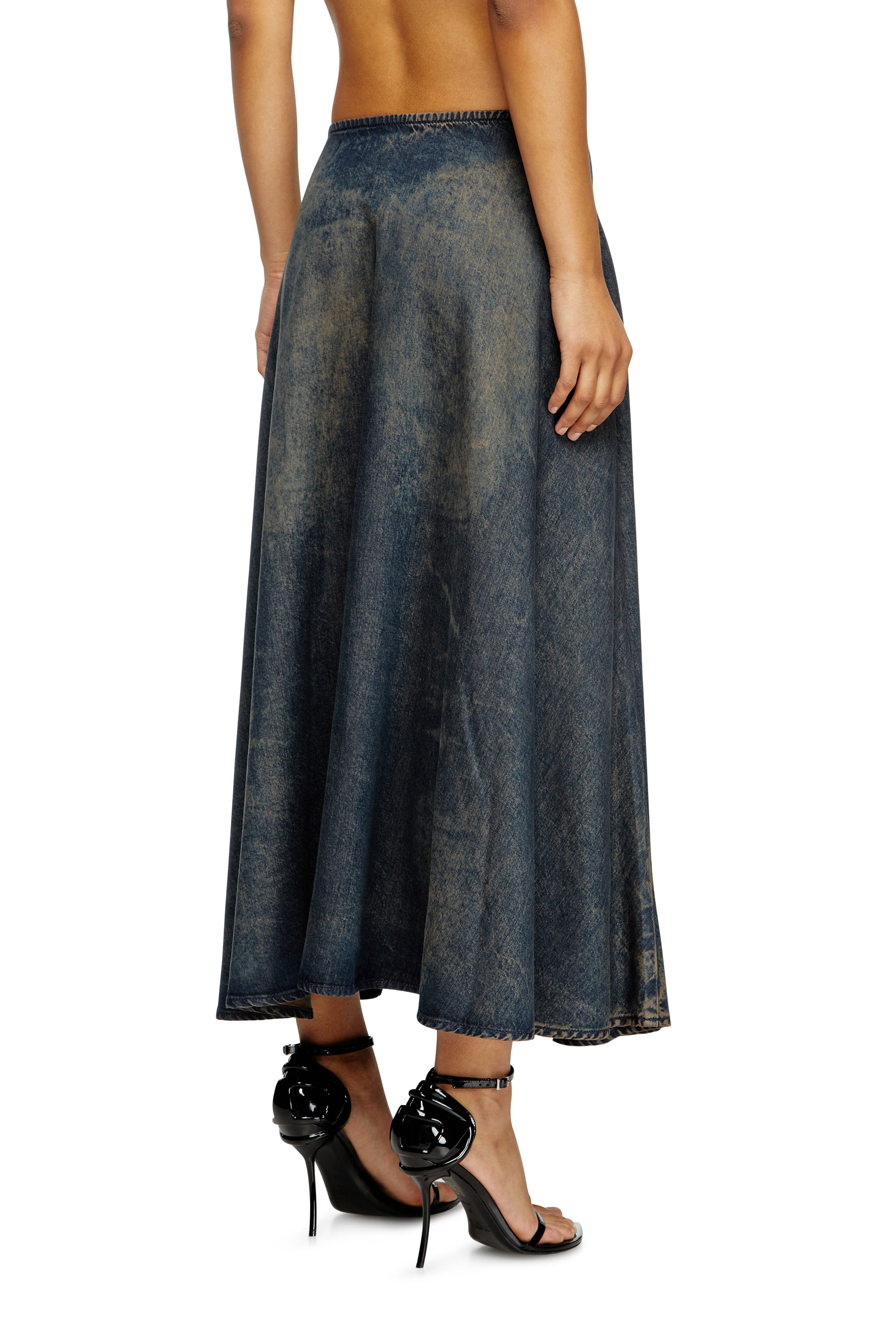 DE-ANNIE-S, Bleu Diesel - DE-ANNIE-S, Jupe évasée en denim fluide effet sali Femme in Bleu - 4