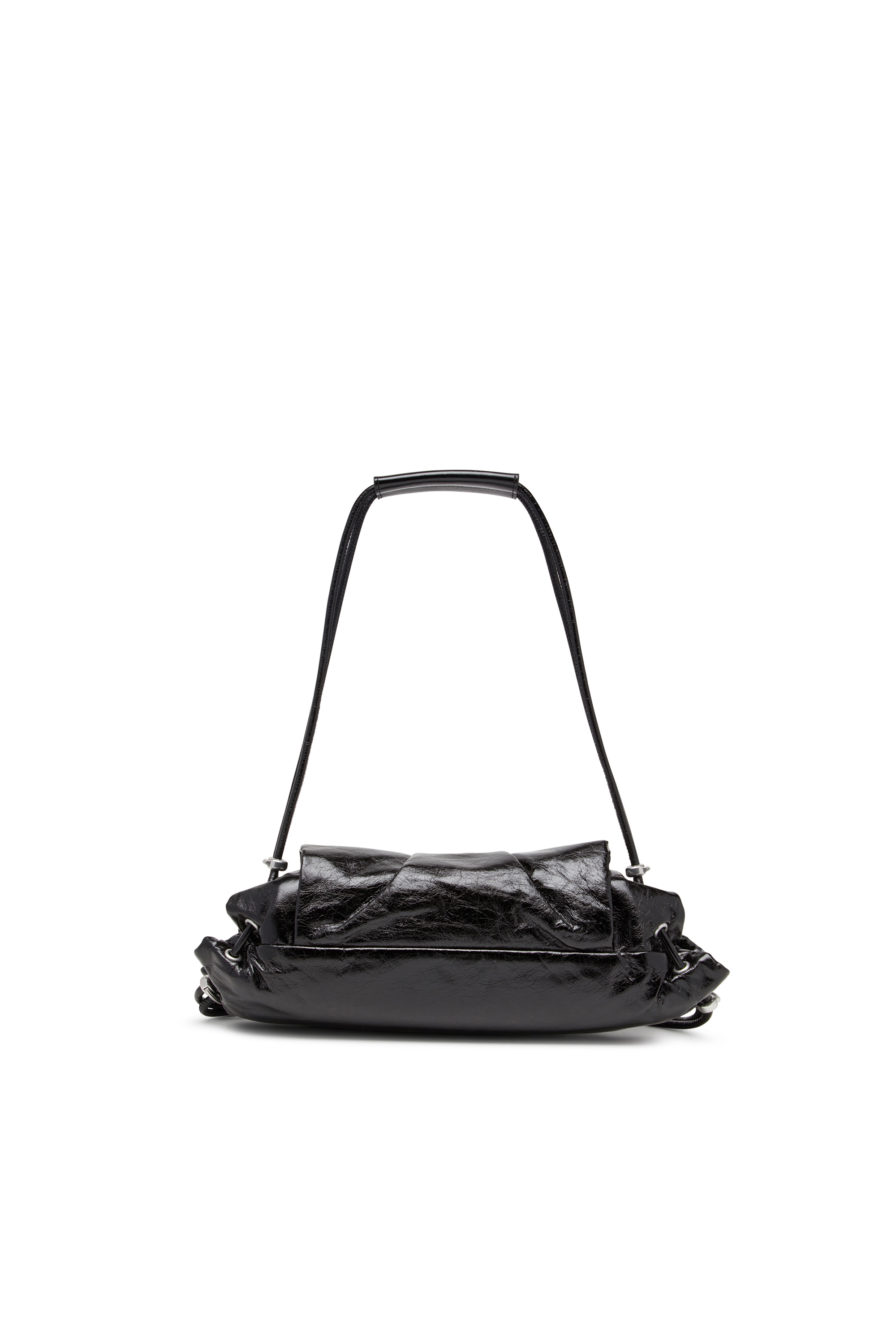 Diesel - SCRUNCH-D SHOULDER S, Scrunch-D S-Sac à bandoulière en cuir froissé Femme in Noir - 3