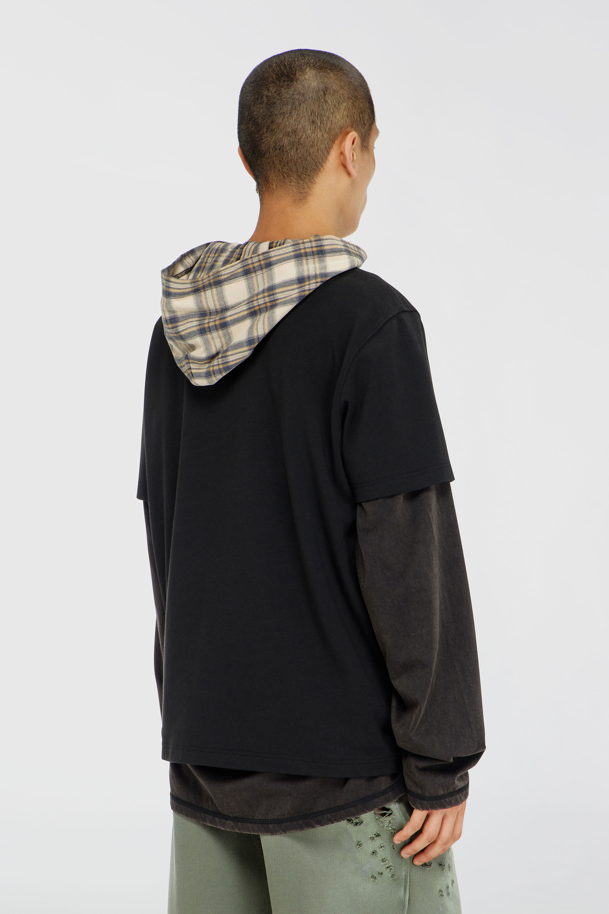 Diesel - T-ADJUST-AA2, T-shirt en interlock de coton avec logo brod&eacute; Homme in Noir - 4
