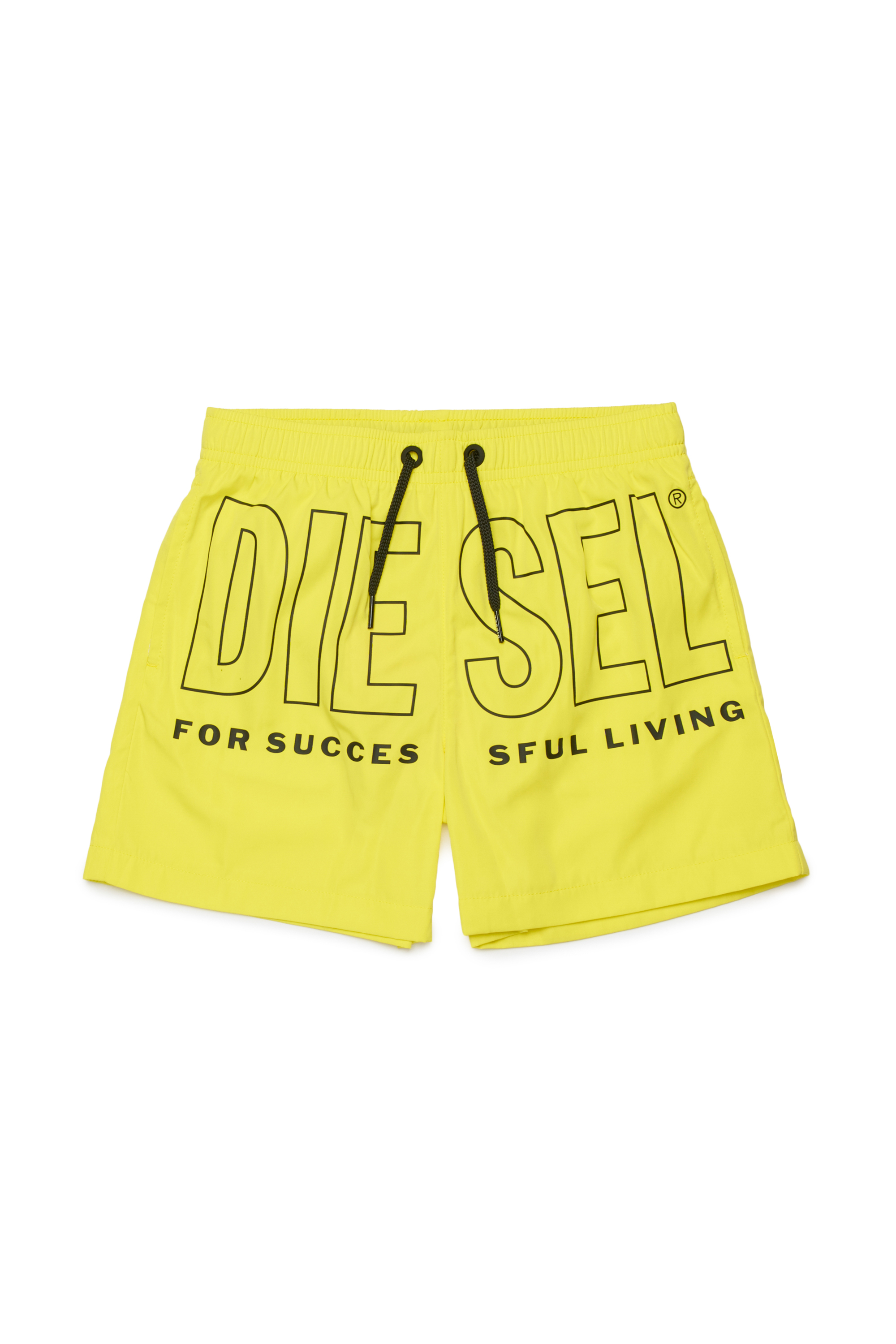 Diesel - MIDIT, Man's Swim shorts with maxi logo in Yellow - 1