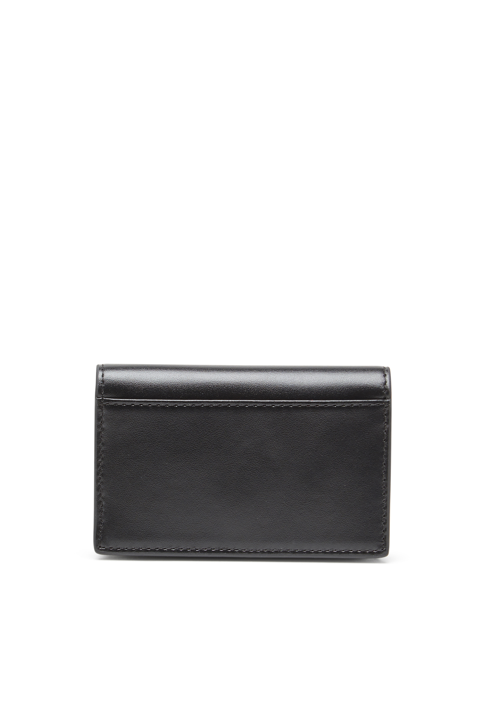 Diesel - 1DR CARD HOLDER IV, Porte-cartes en cuir avec Oval D émaillé Femme in Noir - 2