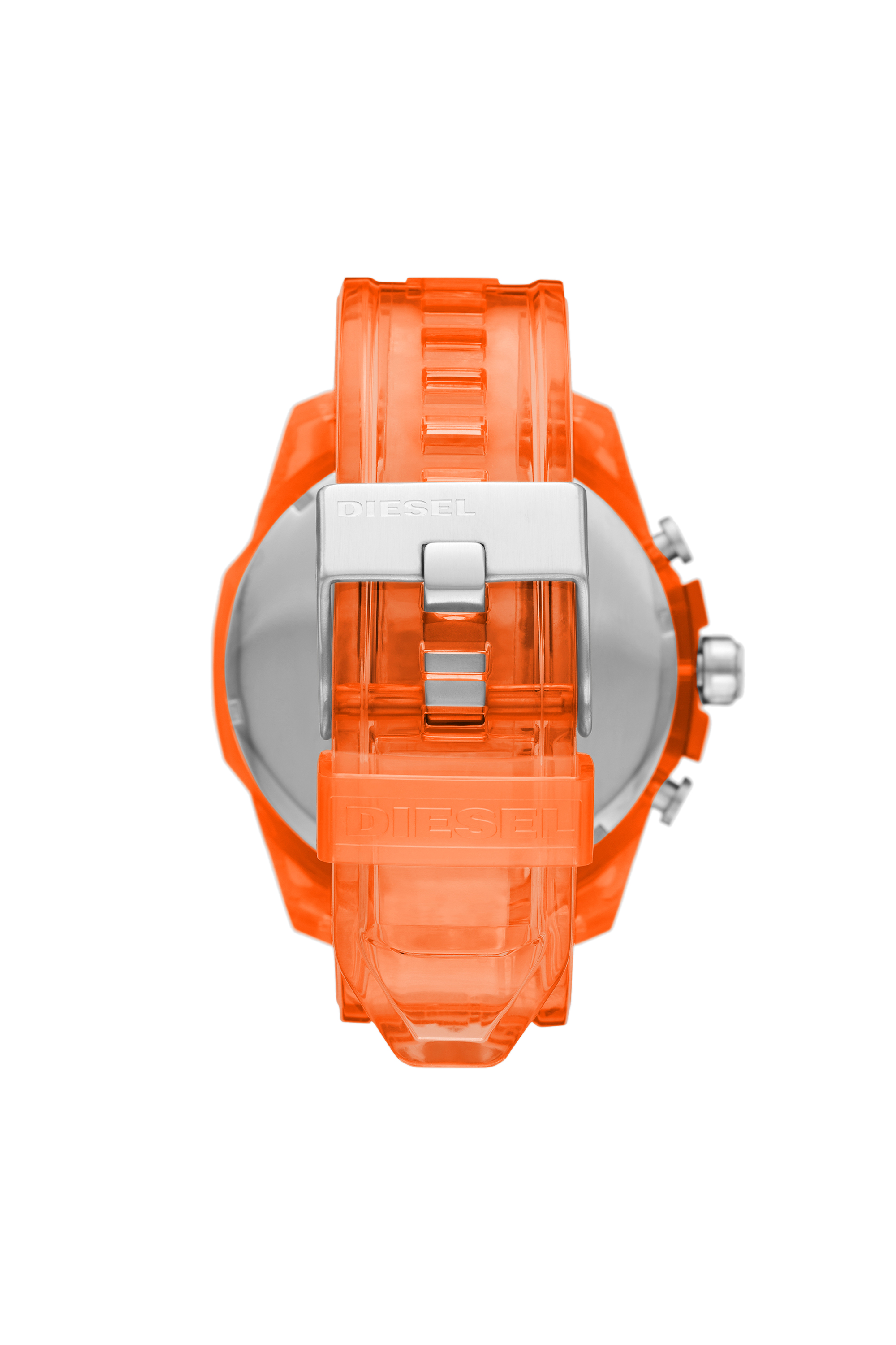 Diesel - DZ4533, Man's Mega Chief chronograph orange polyurethane watch in Orange - 2