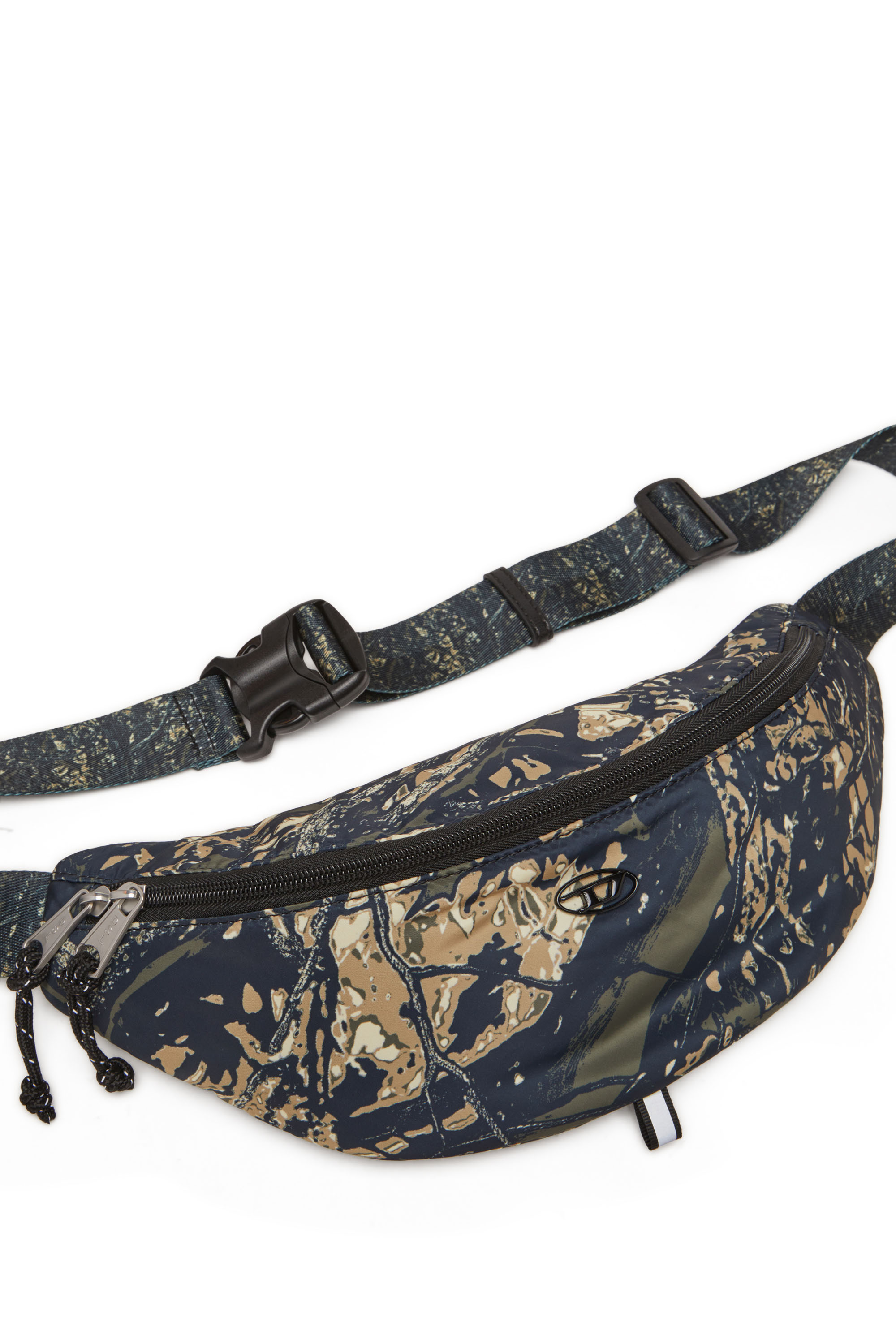 Diesel - D-PACK BELTBAG X, D-Pack-Sac banane en tissu avec imprim&eacute; camouflage Homme in Vert - 6