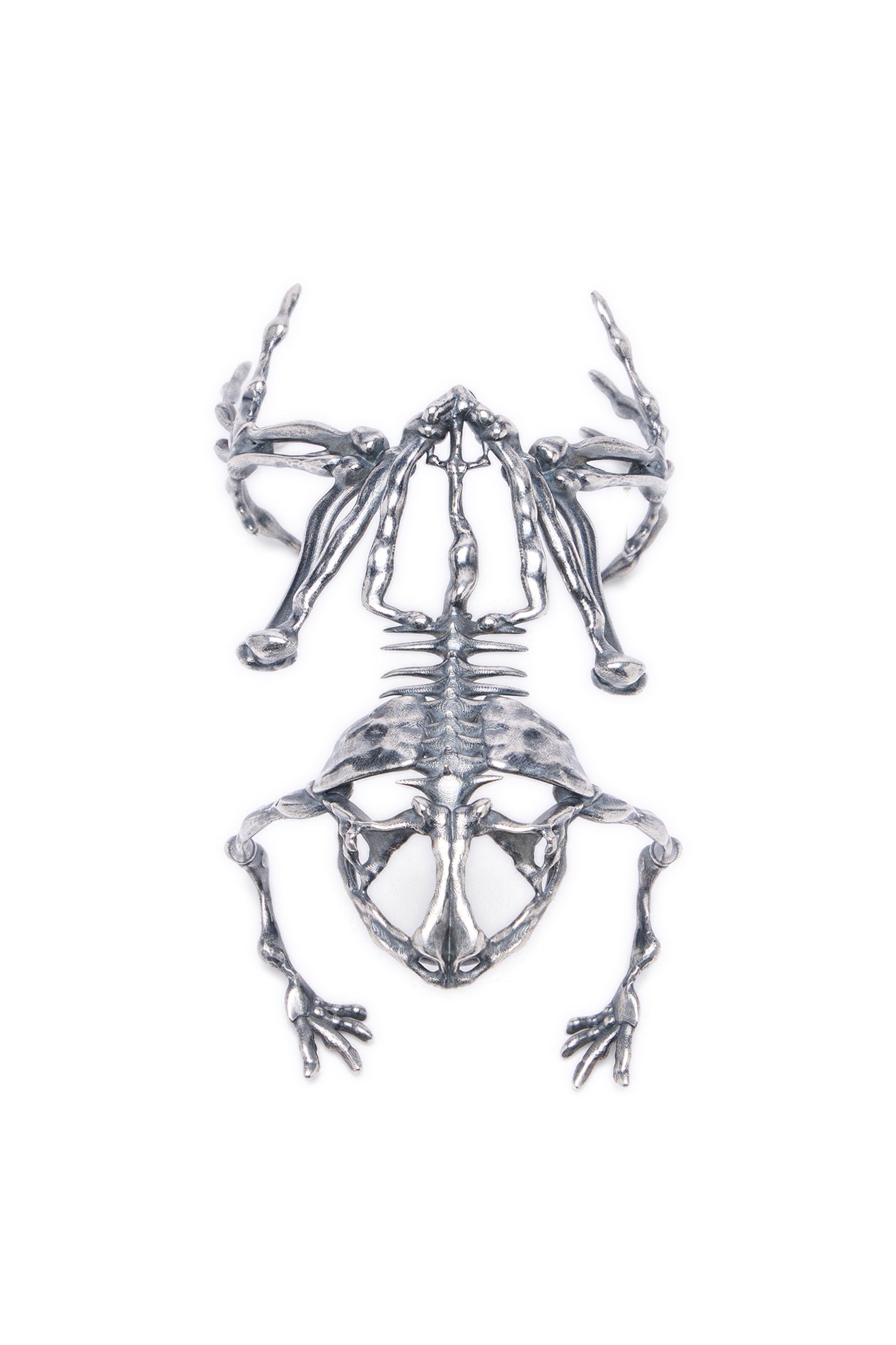 Diesel - CUFF FROG, Bracelet m&eacute;tallique effet squelette Femme in Gris argent&eacute; - 3