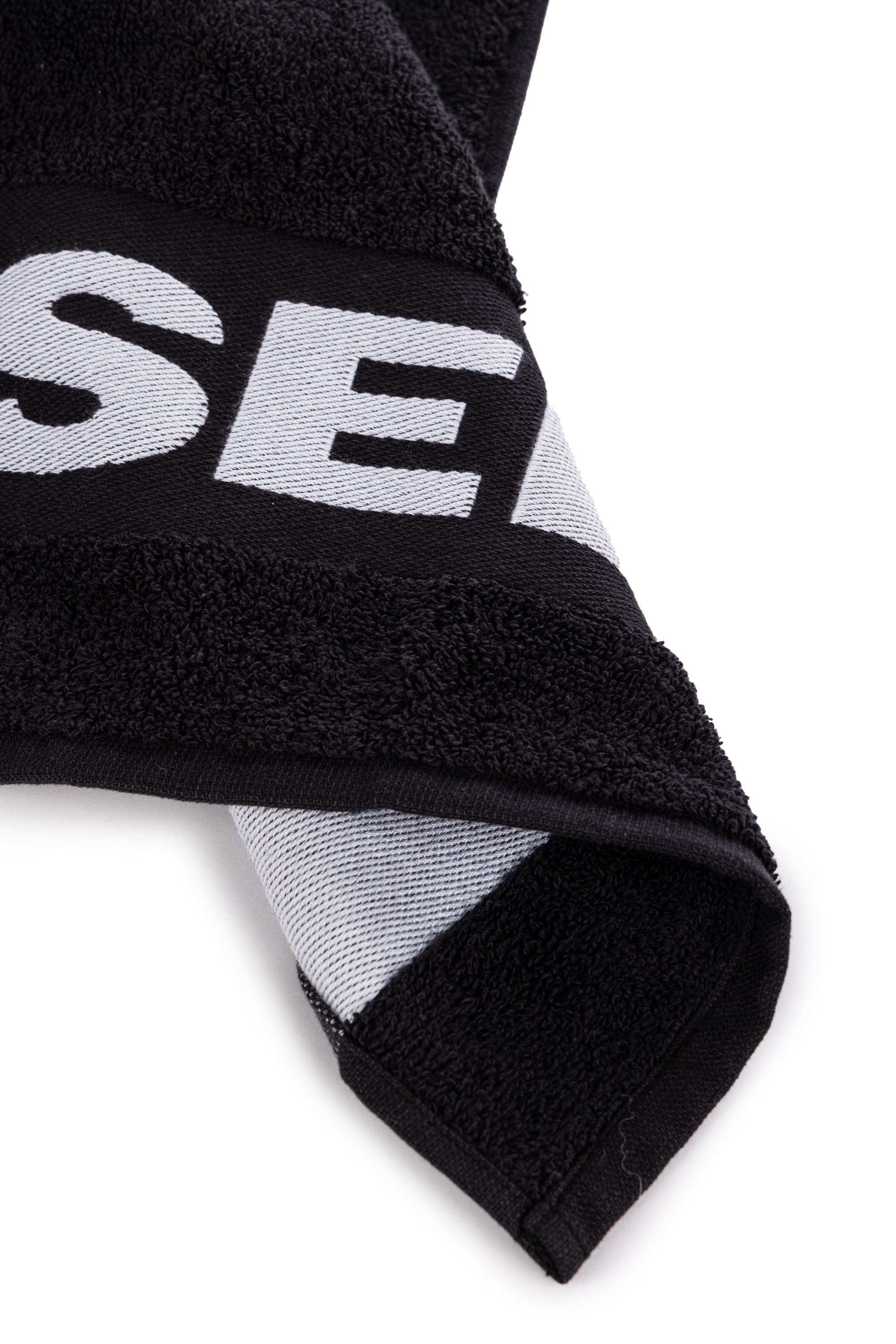 Diesel - 1015215 LOGO-COTTON TOWEL 100X180 BLACK, Serviette en Éponge de Coton avec Logo Mixte in Noir - 3