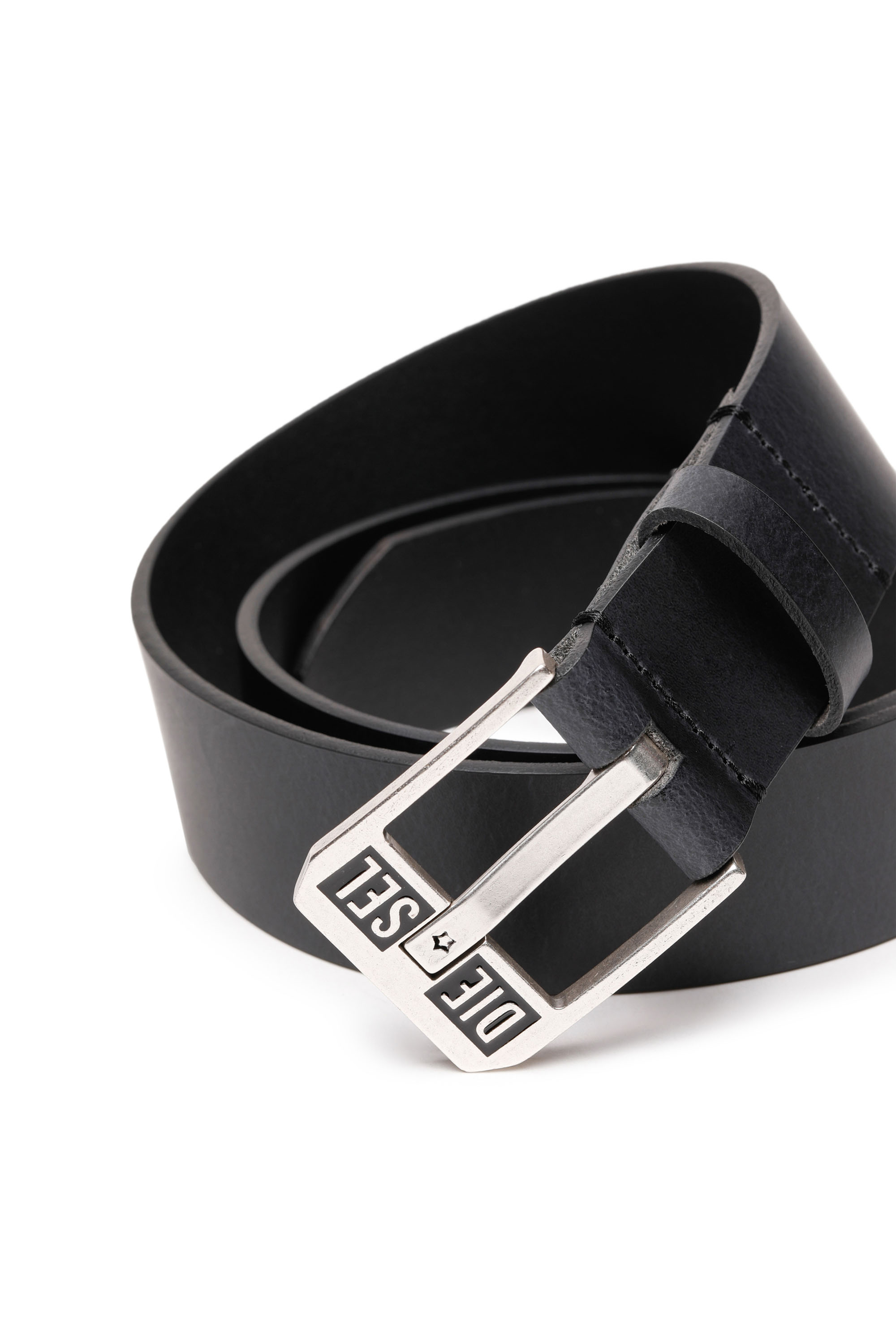 Diesel - BLUESTAR II, Ceinture 3.9 cm en cuir avec boucle logo étoile Homme in Bleu - 2