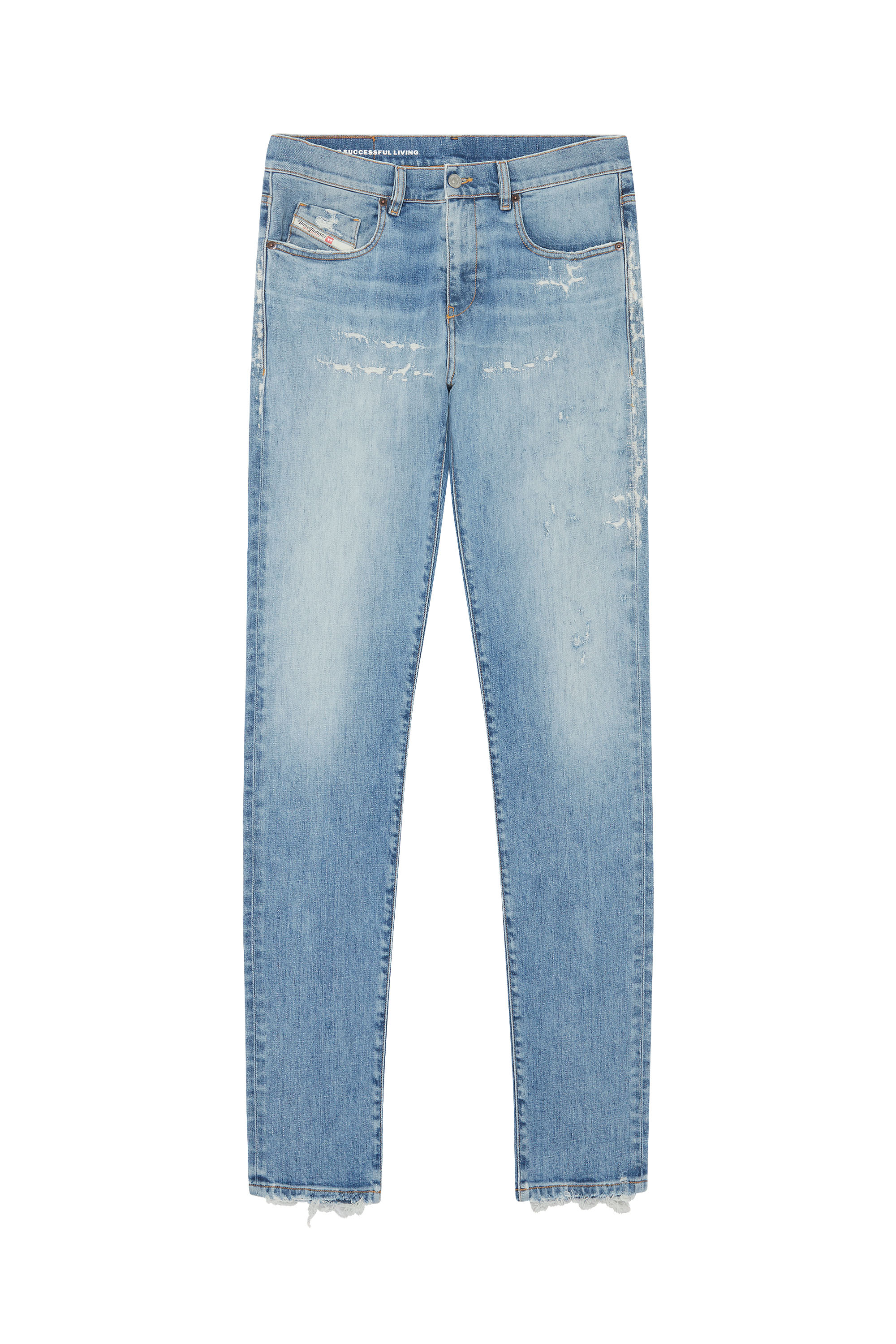 Diesel - 2019 D-Strukt 09E73 Slim Jeans, Light Blue - Image 5