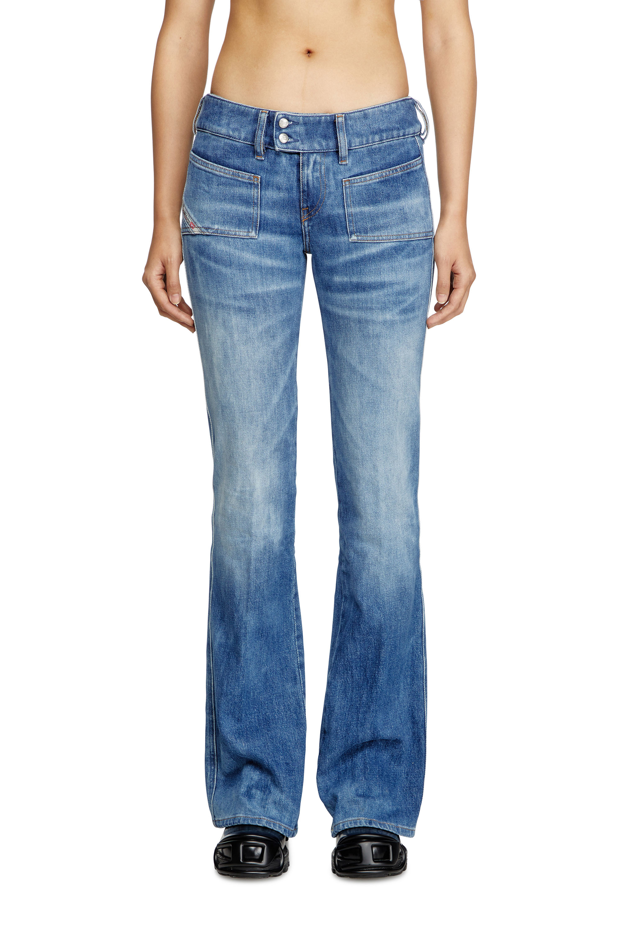 Diesel - Bootcut Jeans D-Hush 09L19 Femme, Bleu moyen - Image 3