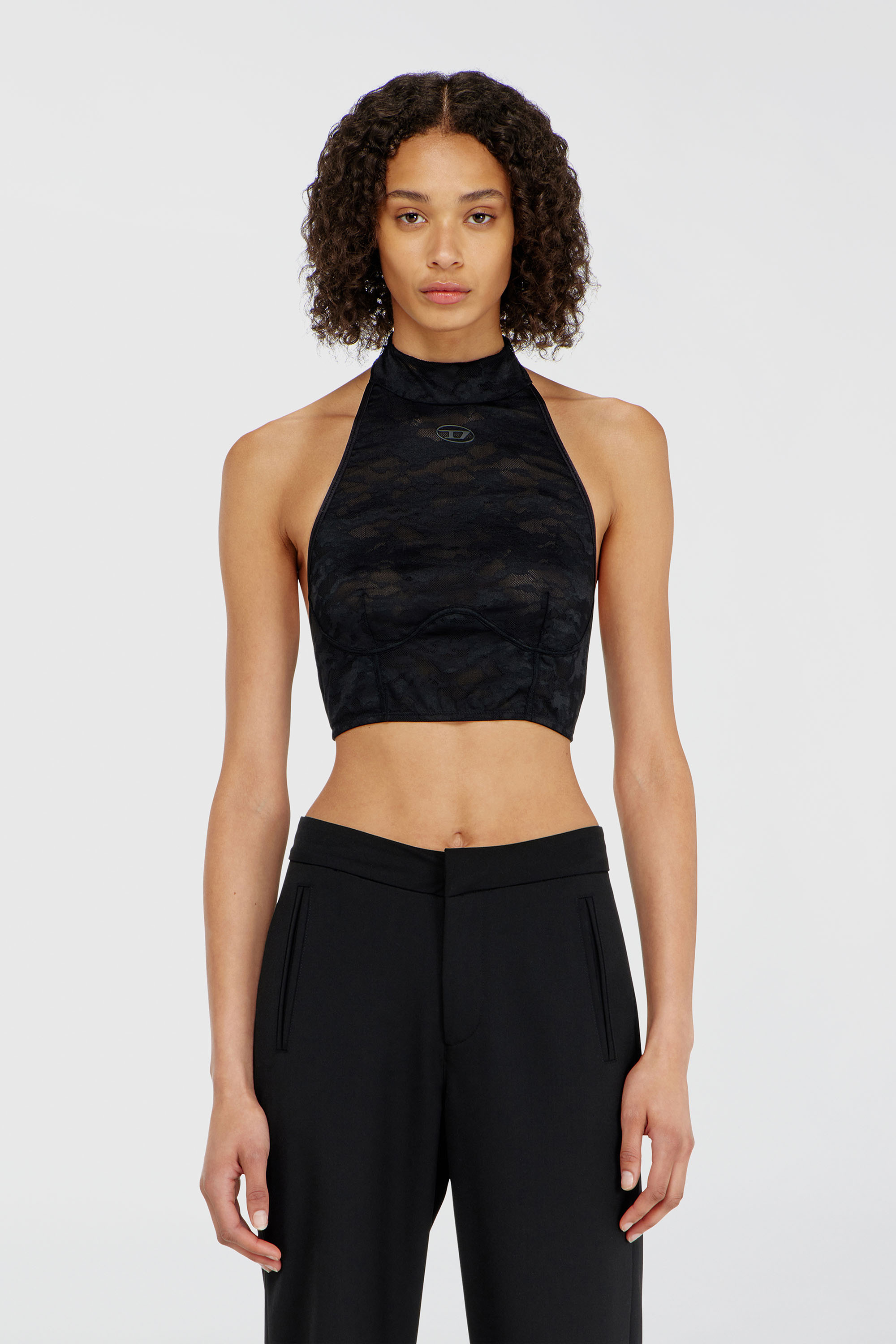 Diesel - MARCIA-UTLT, Soutien-gorge en dentelle &agrave; col licou Femme in Noir - 6