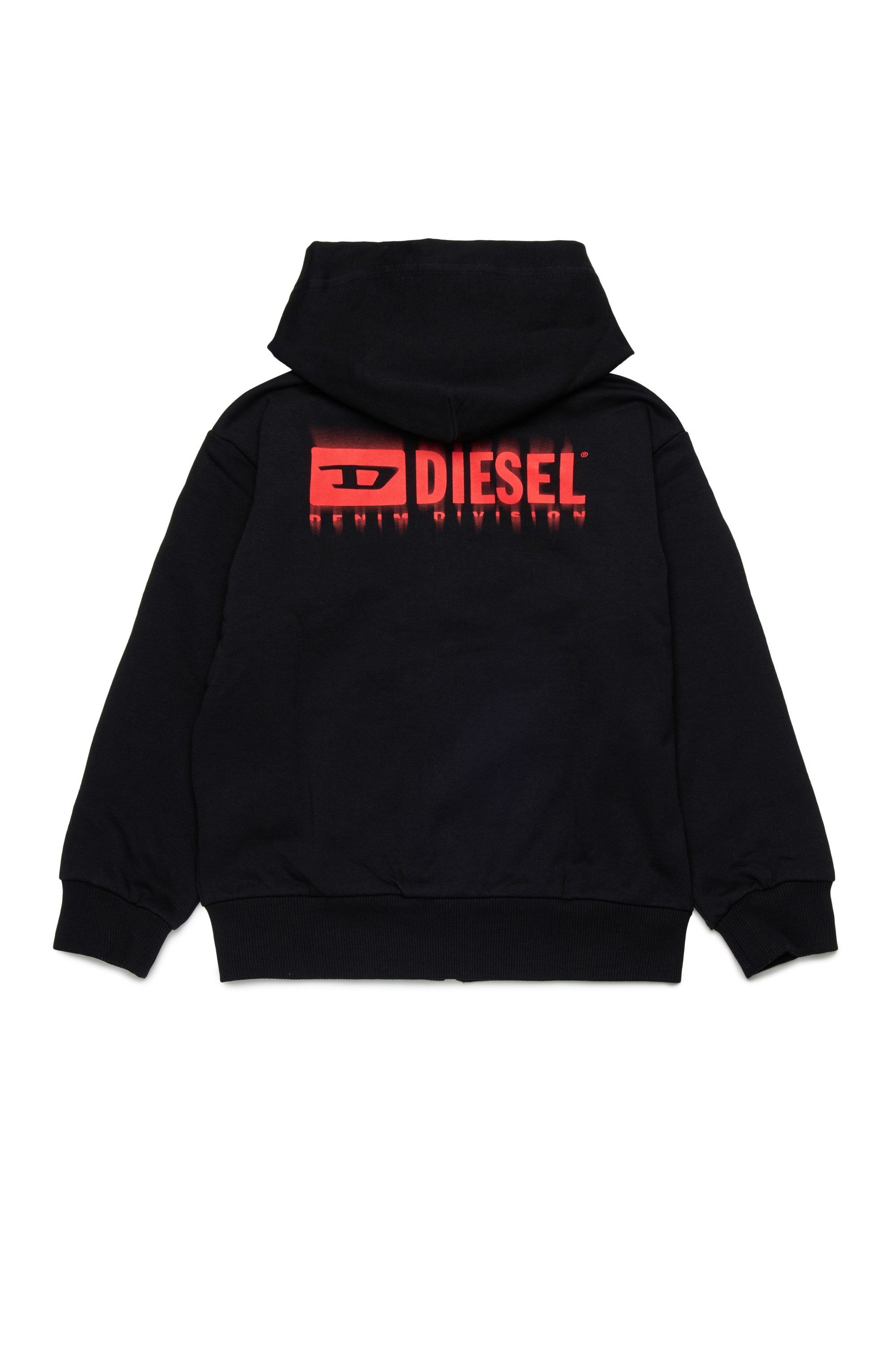 Diesel - SVOUGZIP OVER, Sweat-shirt à capuche zippé avec logo taché Homme in Noir - 2