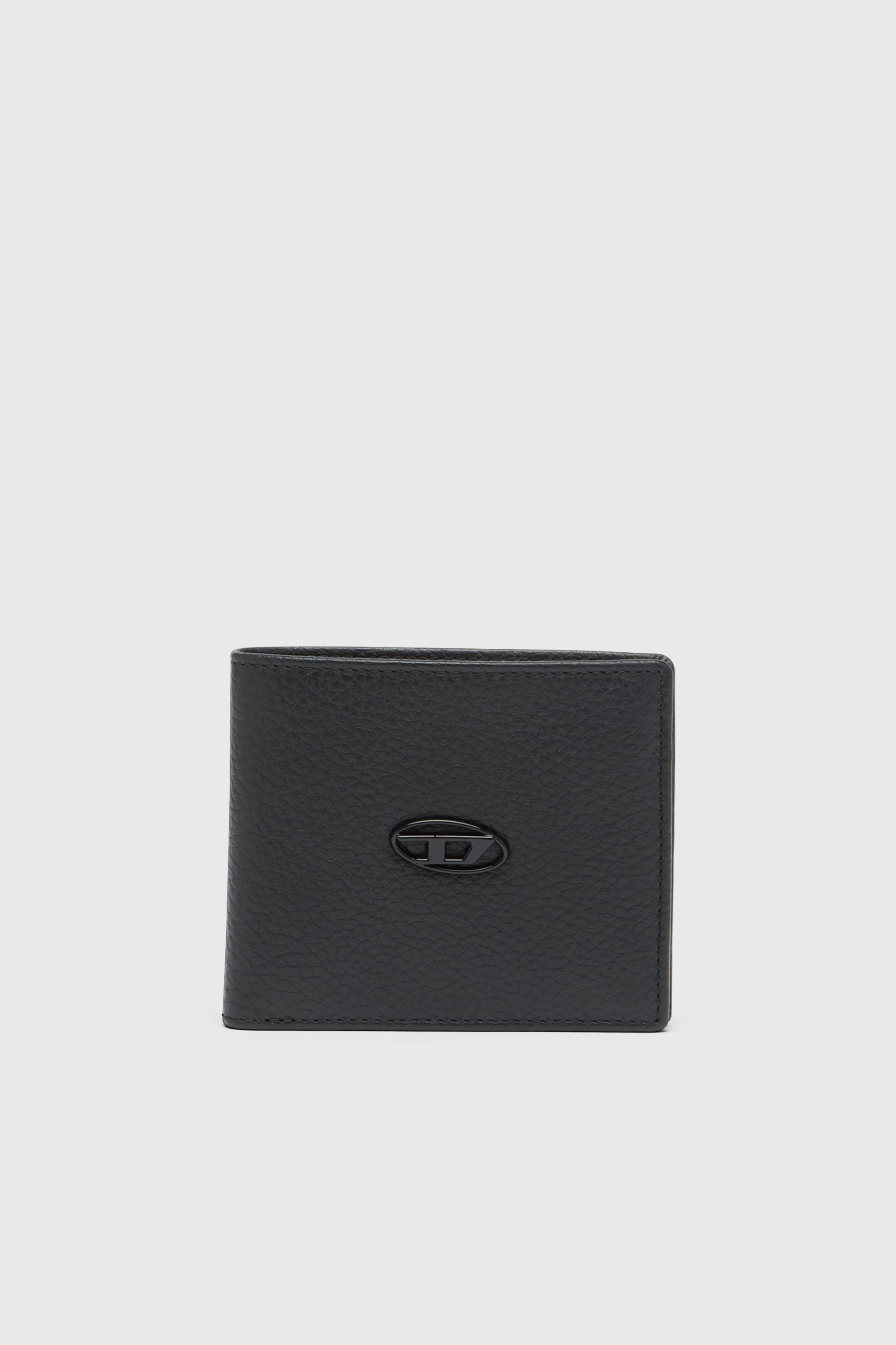 Diesel - BI FOLD COIN S, Portefeuille &agrave; deux volets en cuir grain&eacute; Homme in Noir - 1