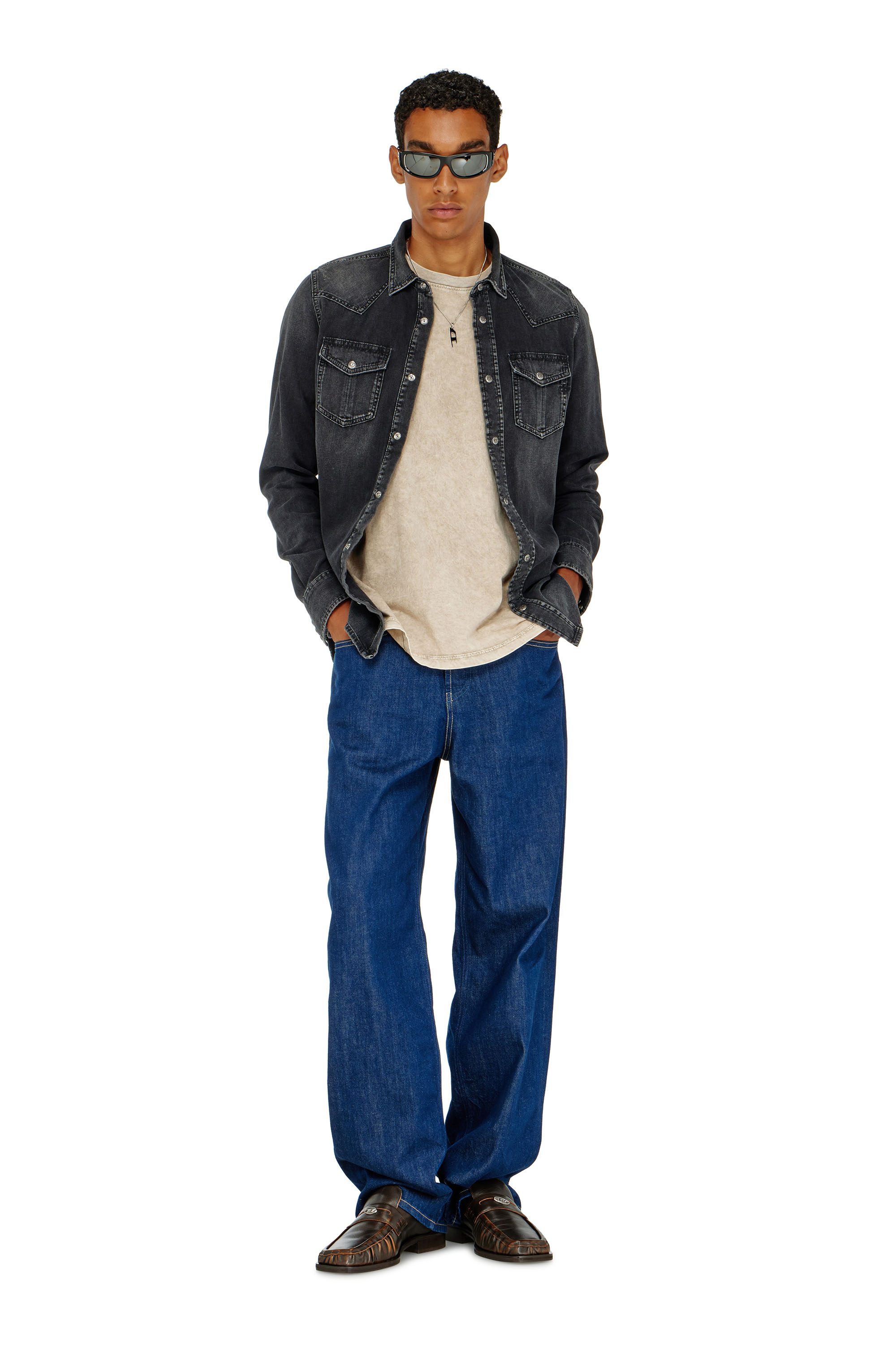 Diesel - D-VEGA, Surchemise en denim Homme in Noir - 2