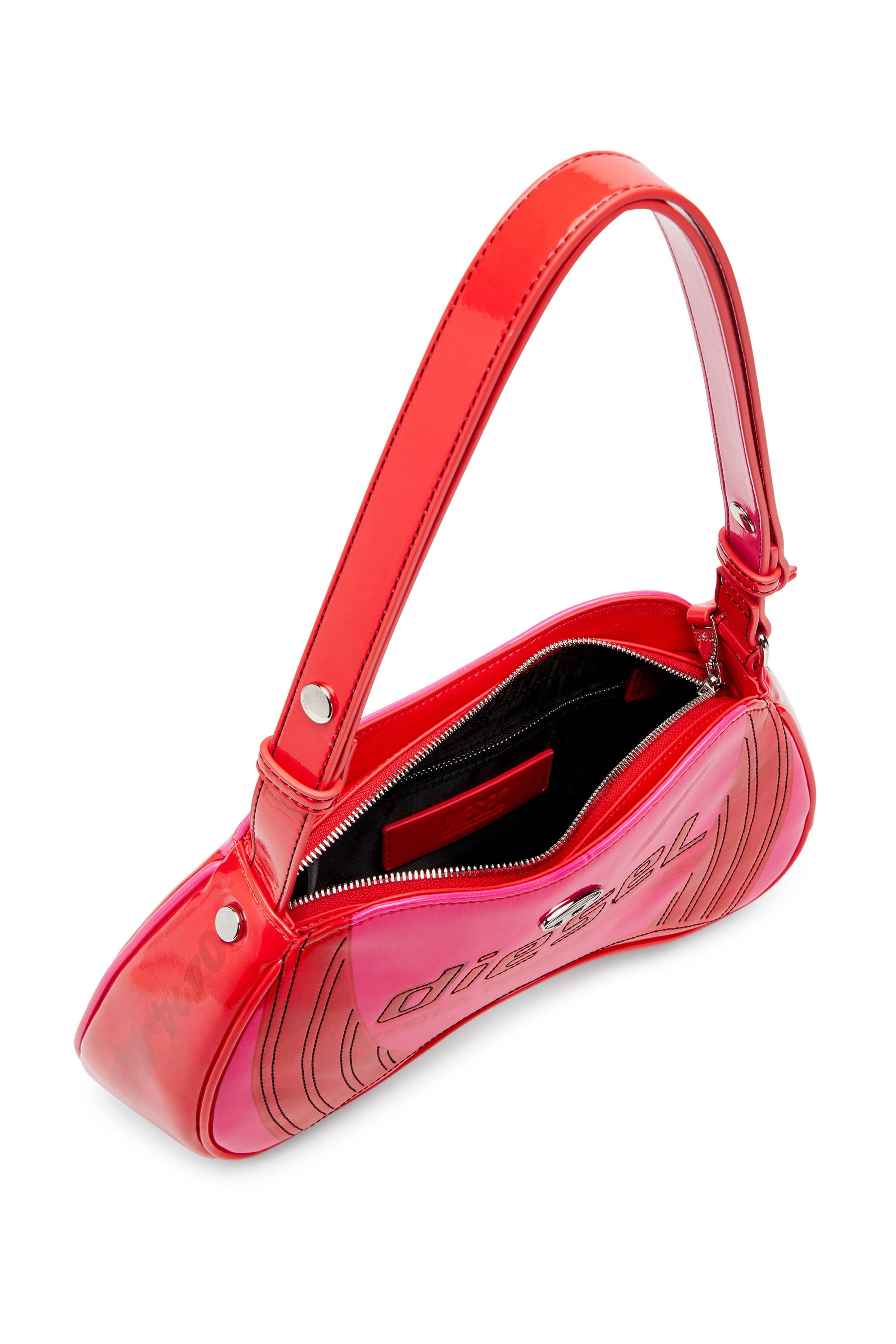 Diesel - PLAY SHOULDER, Play-Sac à bandoulière brillant avec détails de motard Femme in Rose - 4