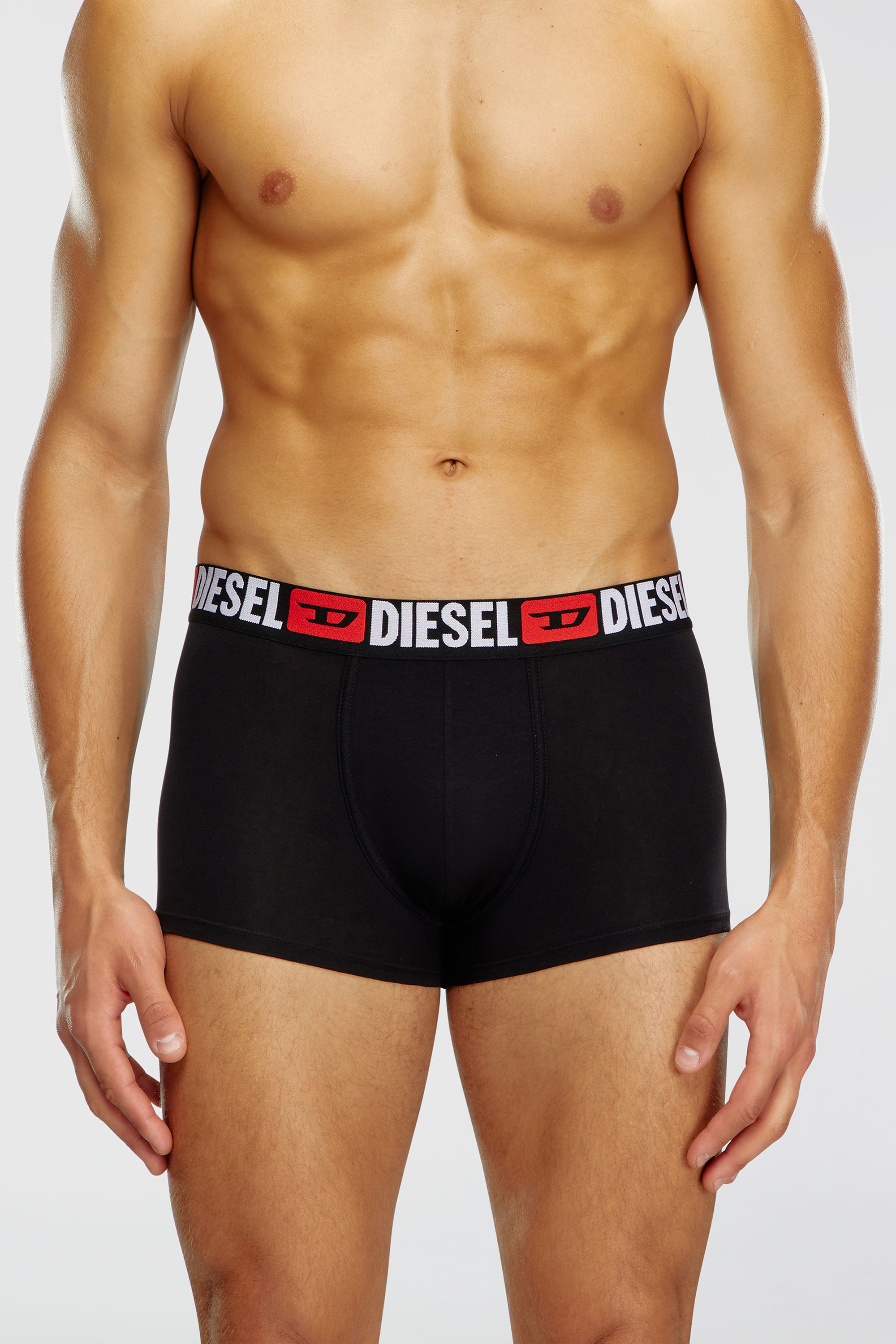 Diesel - UMBX-DAMIENTHREEPACK, Man's Three-pack of all-over logo waist boxers in Black - 2